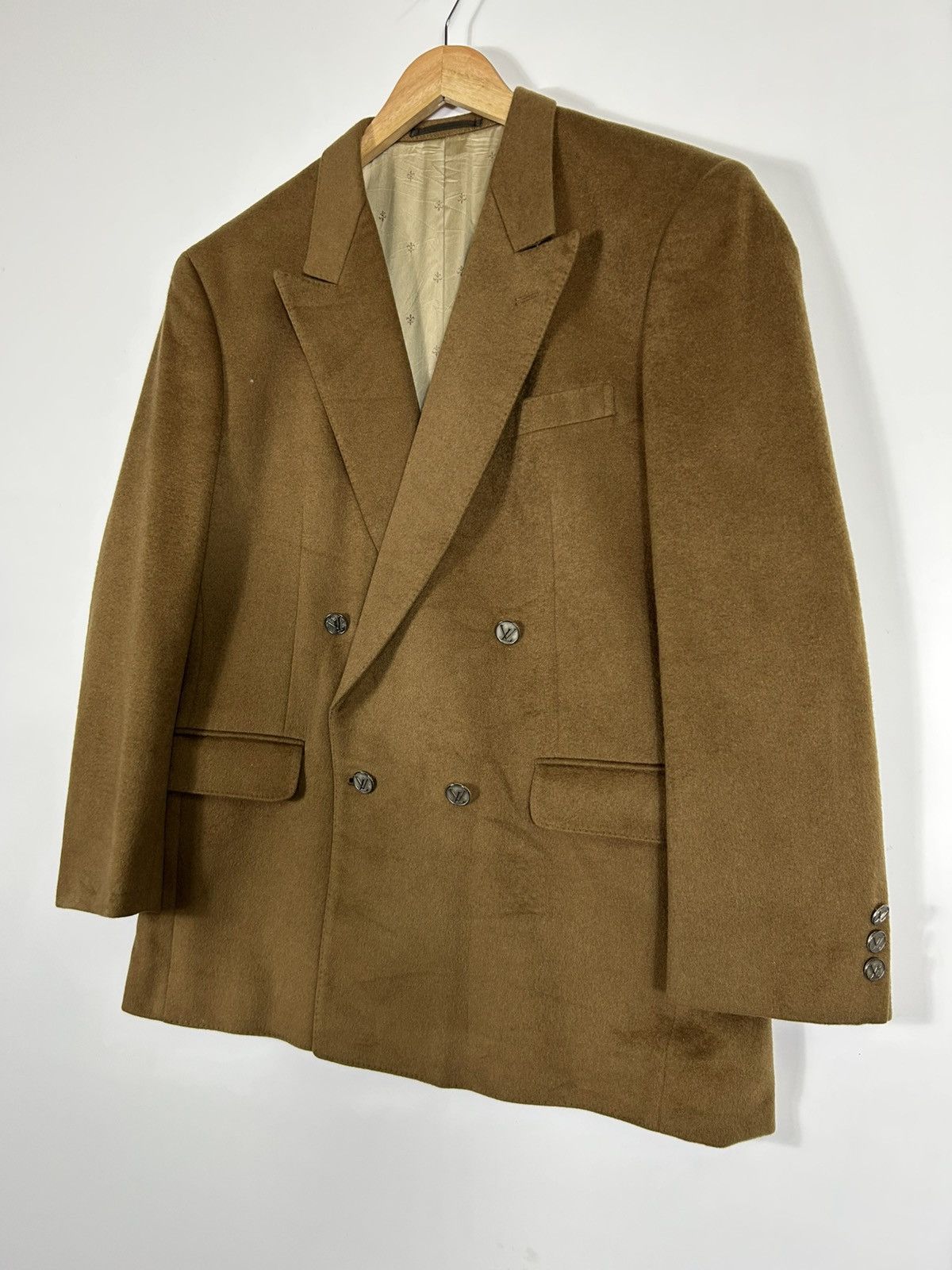 Autumn Cashmere × Vintage 🔥Liberomann Cashmere Taylor Made Button LV Double Breast Size US L / EU 52-54 / 3 - 3 Thumbnail