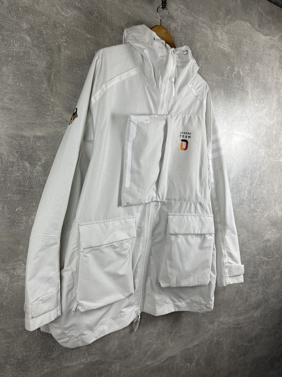 Adidas Adidas Germany Jugend Team Jacket | White Hooded Windbreaker Size US XL / EU 56 / 4 - 6 Thumbnail