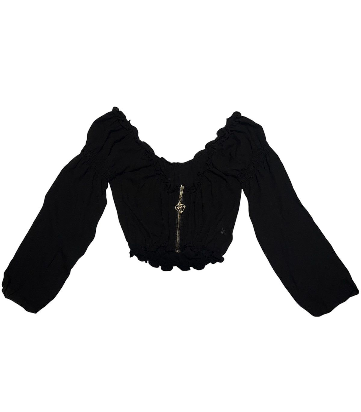 Japanese Brand D.i.a gyaru ruffle cropped blouse 🖤 Size ONE SIZE - 2 Thumbnail