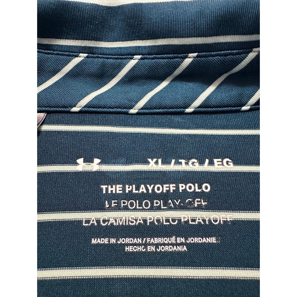 Under Armour Under Armour teal striped polo size XL Size US XL / EU 56 / 4 - 4 Thumbnail