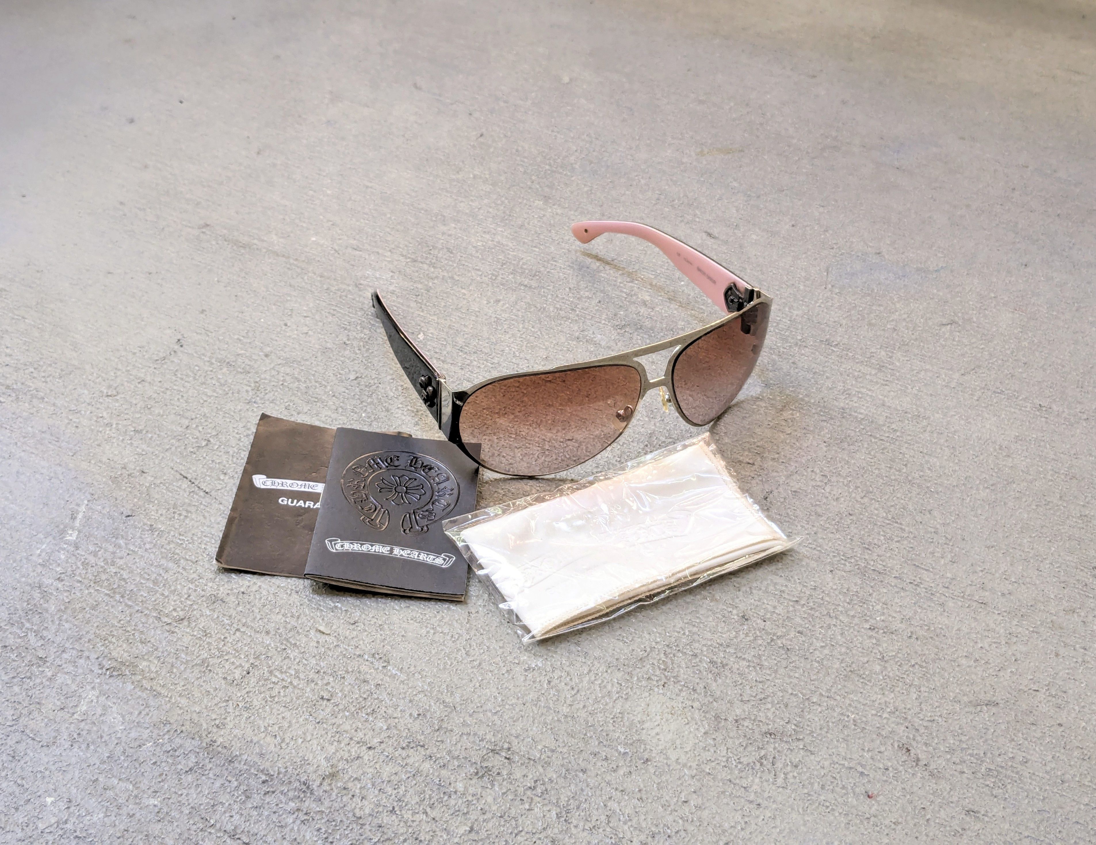 Chrome Hearts Chrome Hearts Backdoor Sunglasses Pink Brown Oval Oversized Size ONE SIZE - 1 Thumbnail
