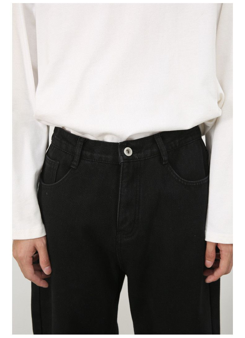 Japanese Brand × Jean Washed Vintage Loose Straight Black Jeans Size US 32 / EU 48 - 5 Thumbnail
