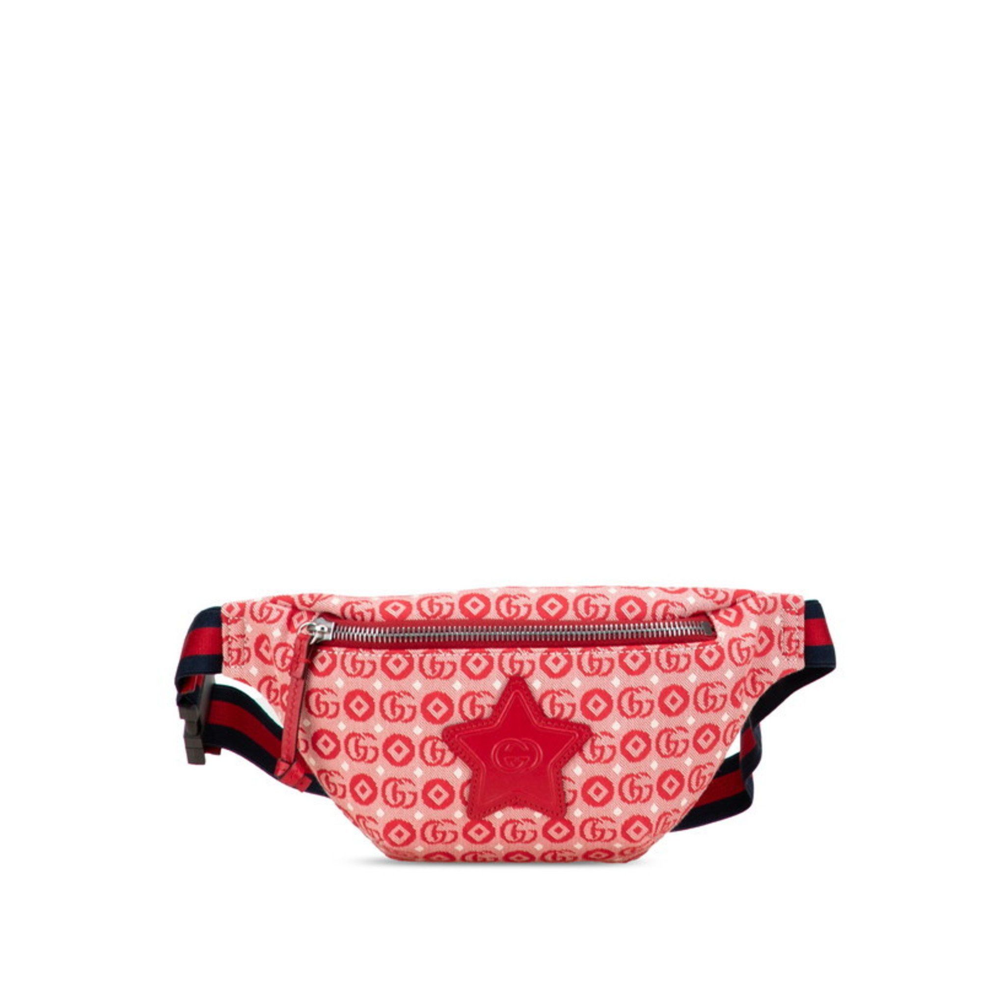 Gucci Gucci Children's GG Logo Star Waist Bag/Body Bag 502095 Red Canvas Leather Women's GUCCI Size ONE SIZE - 1 Thumbnail
