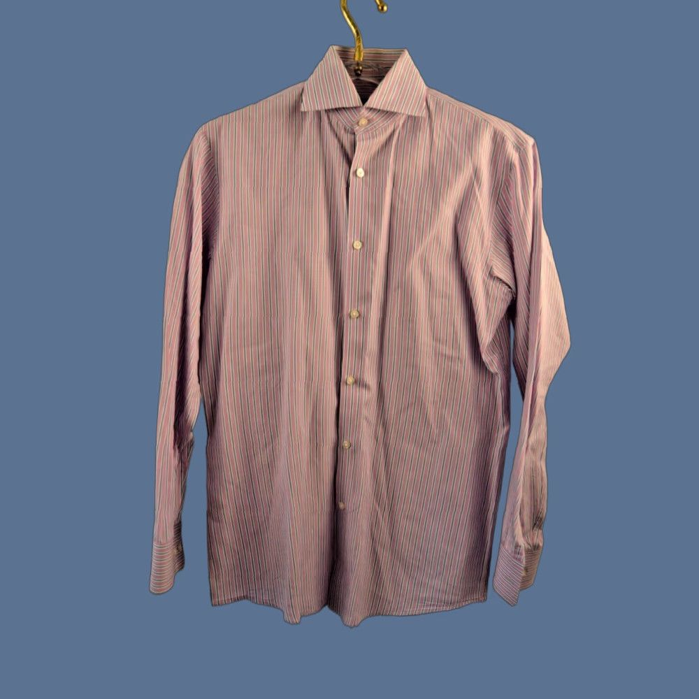 Hugo Boss HUGO BOSS Shirt Men’s 15.5 Button-Up Pink Stripe Long Sleeve Cotton Button-Up Classic Regular 15.5 Pink Stripe Mens Shirt Size US L / EU 52-54 / 3 - 1 Thumbnail