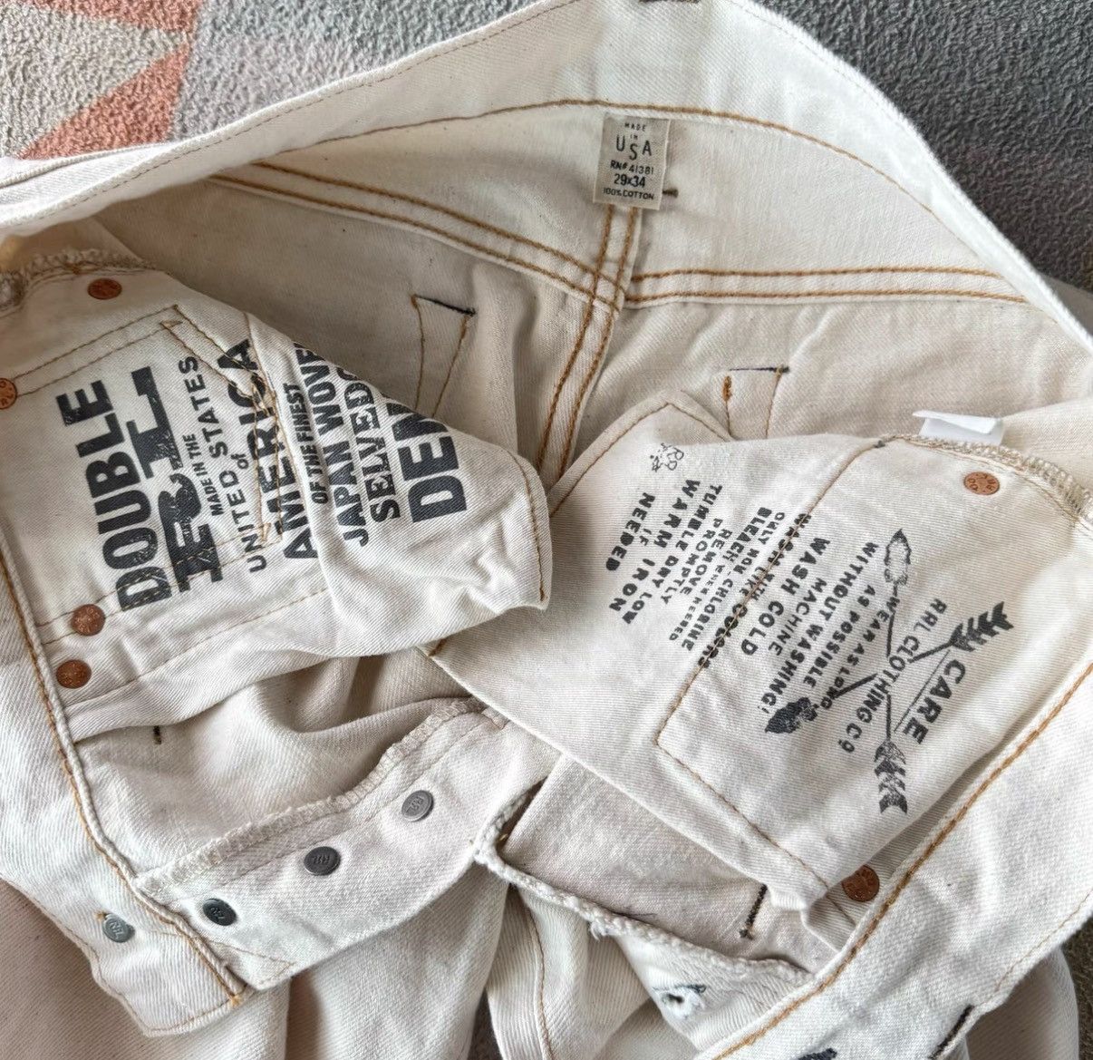 RRL Ralph Lauren RRL Ralph Lauren Double RL White Slim Boot Cut Jeans K22 Size US 30 / EU 46 - 4 Thumbnail
