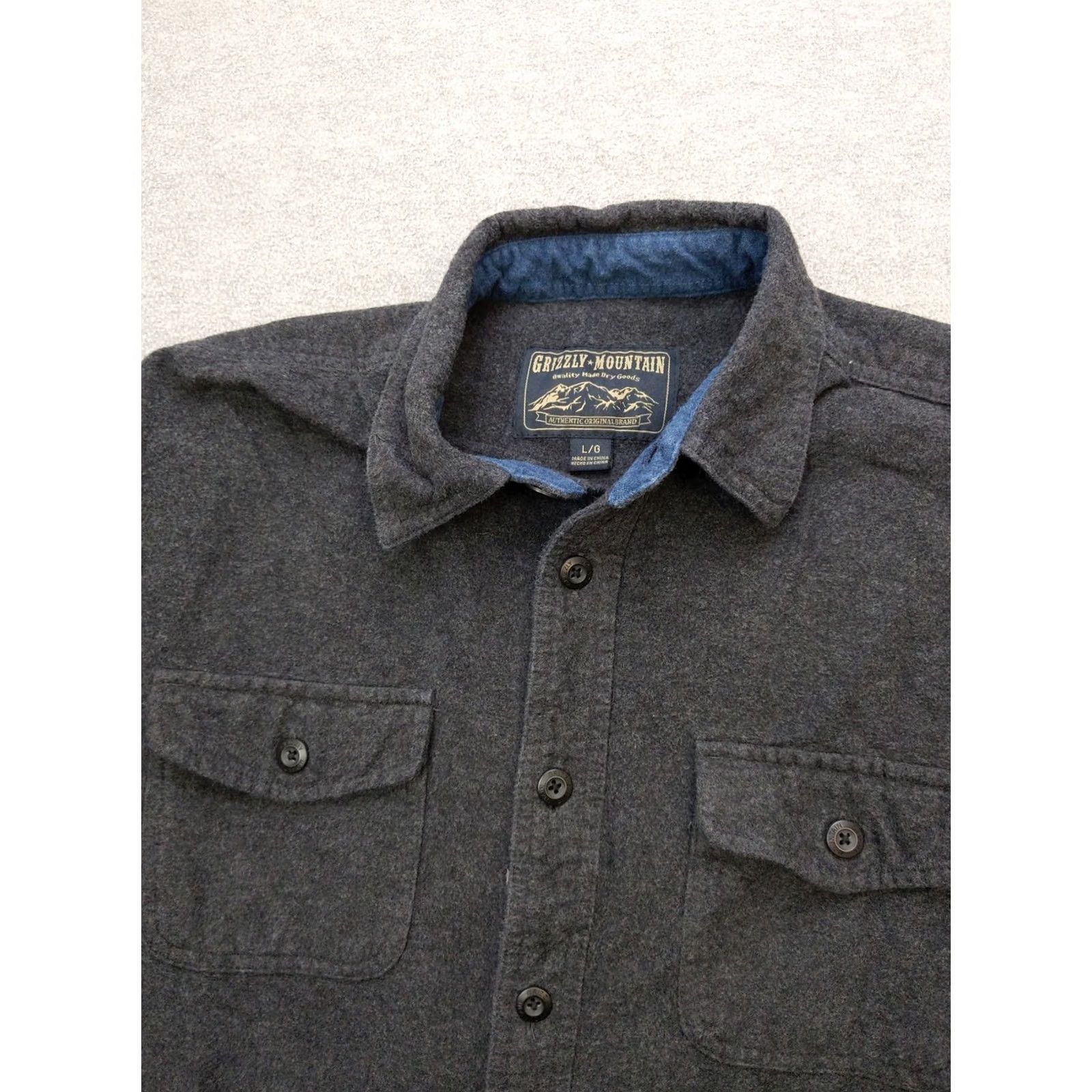 Vintage VINTAGE Grizzly Mountain Shirt Mens L Gray Flannel Chamios Deerskin Button Up Size US L / EU 52-54 / 3 - 4 Thumbnail