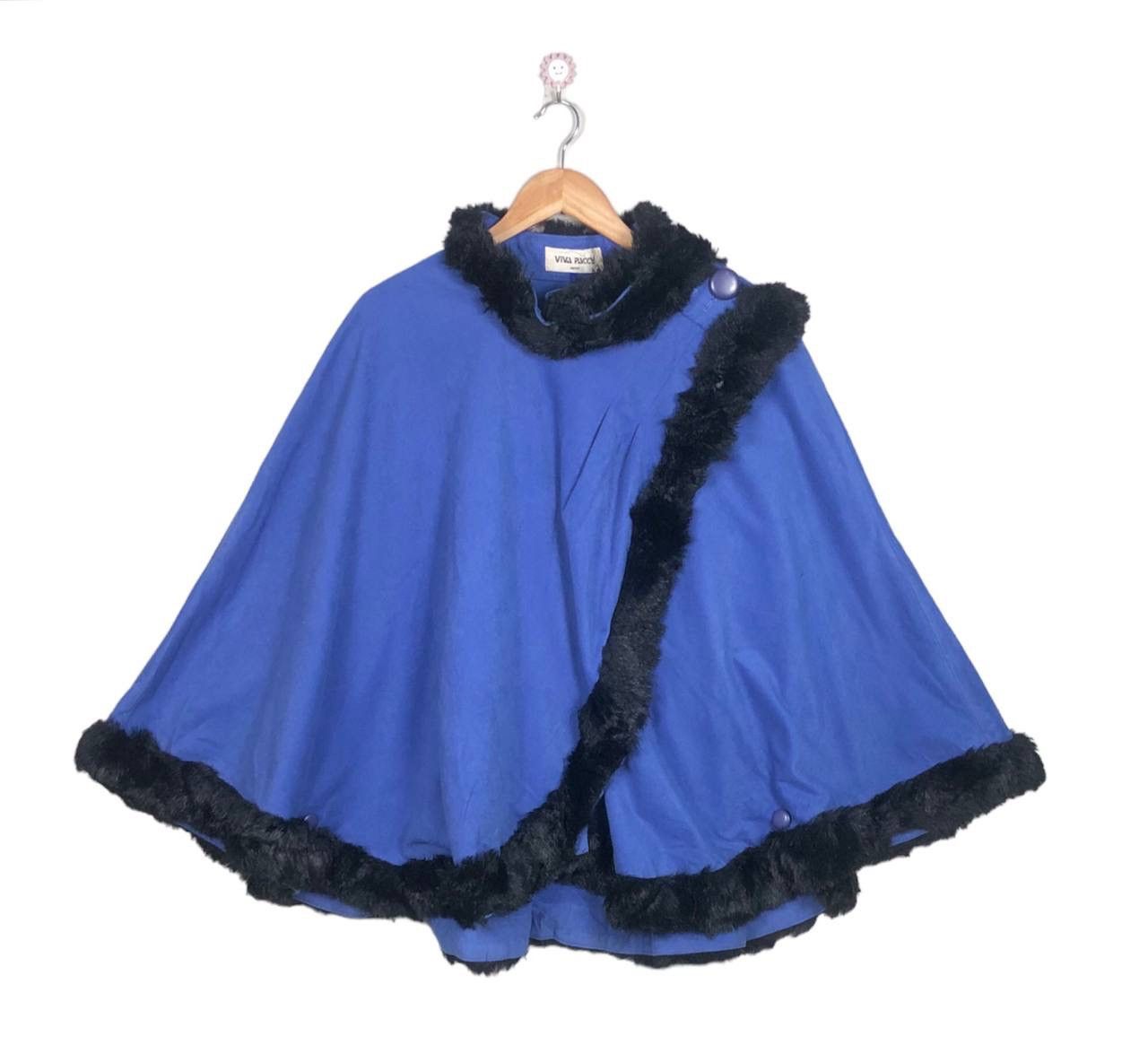 image of Capes For Men x Cloak Japan Avant Garde Shearling Purple Poncho Cloaks Capes, Men's (Size Large)