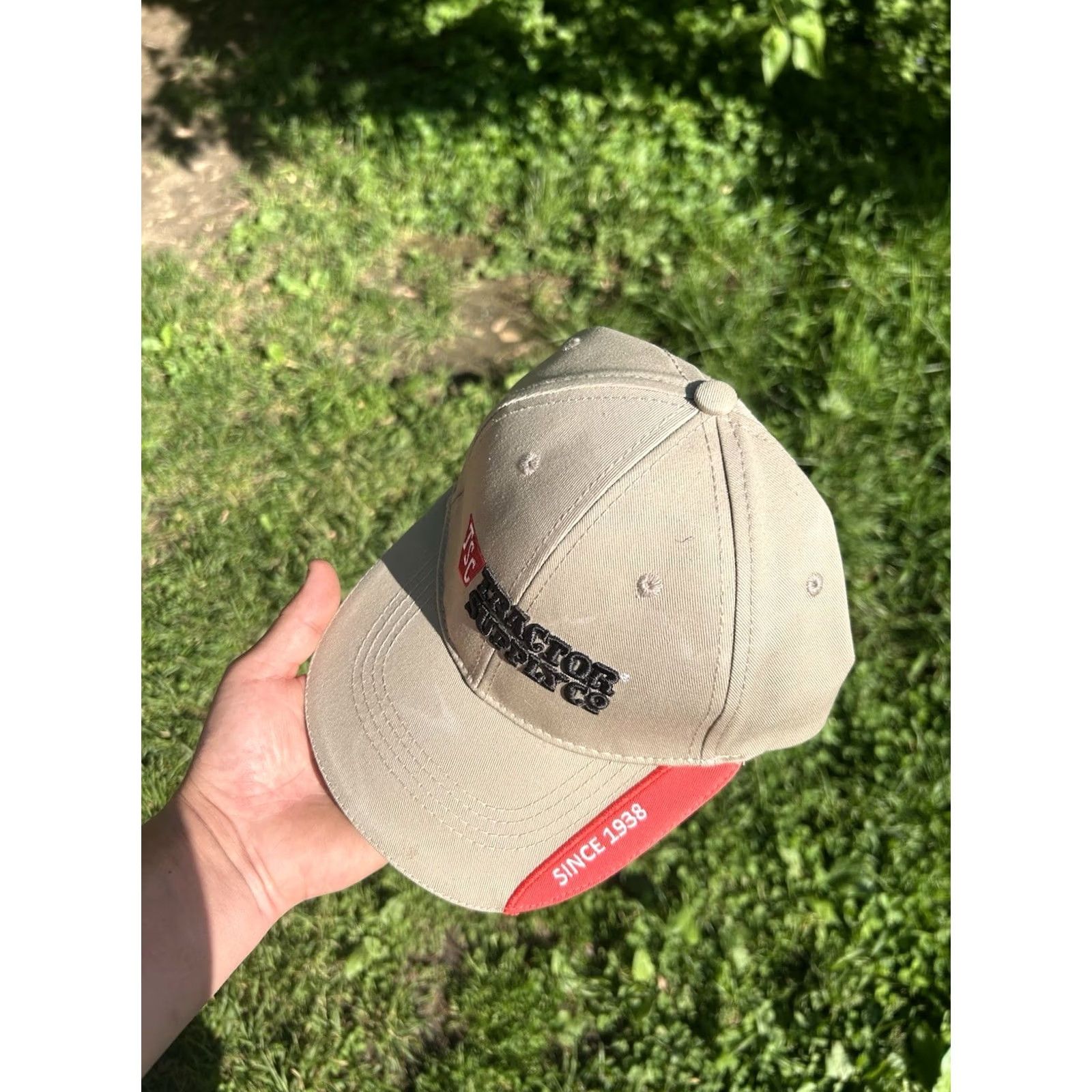 Vintage Tractor Supply Co strapback hat cap adjustable farm tan brown baseball Men Adjustable Cap Baseball Hat Mens Size ONE SIZE - 3 Thumbnail