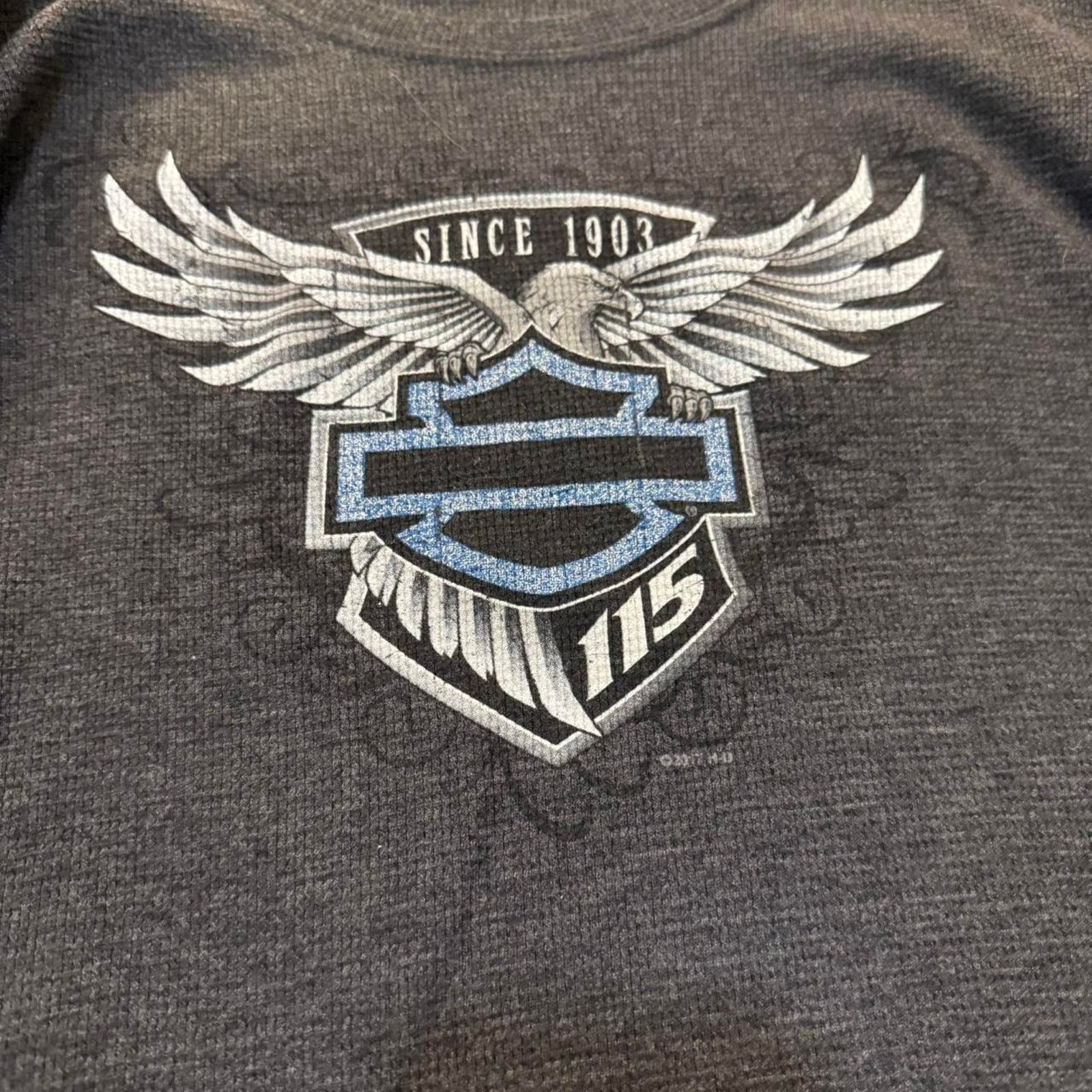 Harley Davidson Women's Y2K Harley Davidson Thermal Shirt Angel Wing Logo Size L / US 10 / IT 46 - 3 Thumbnail