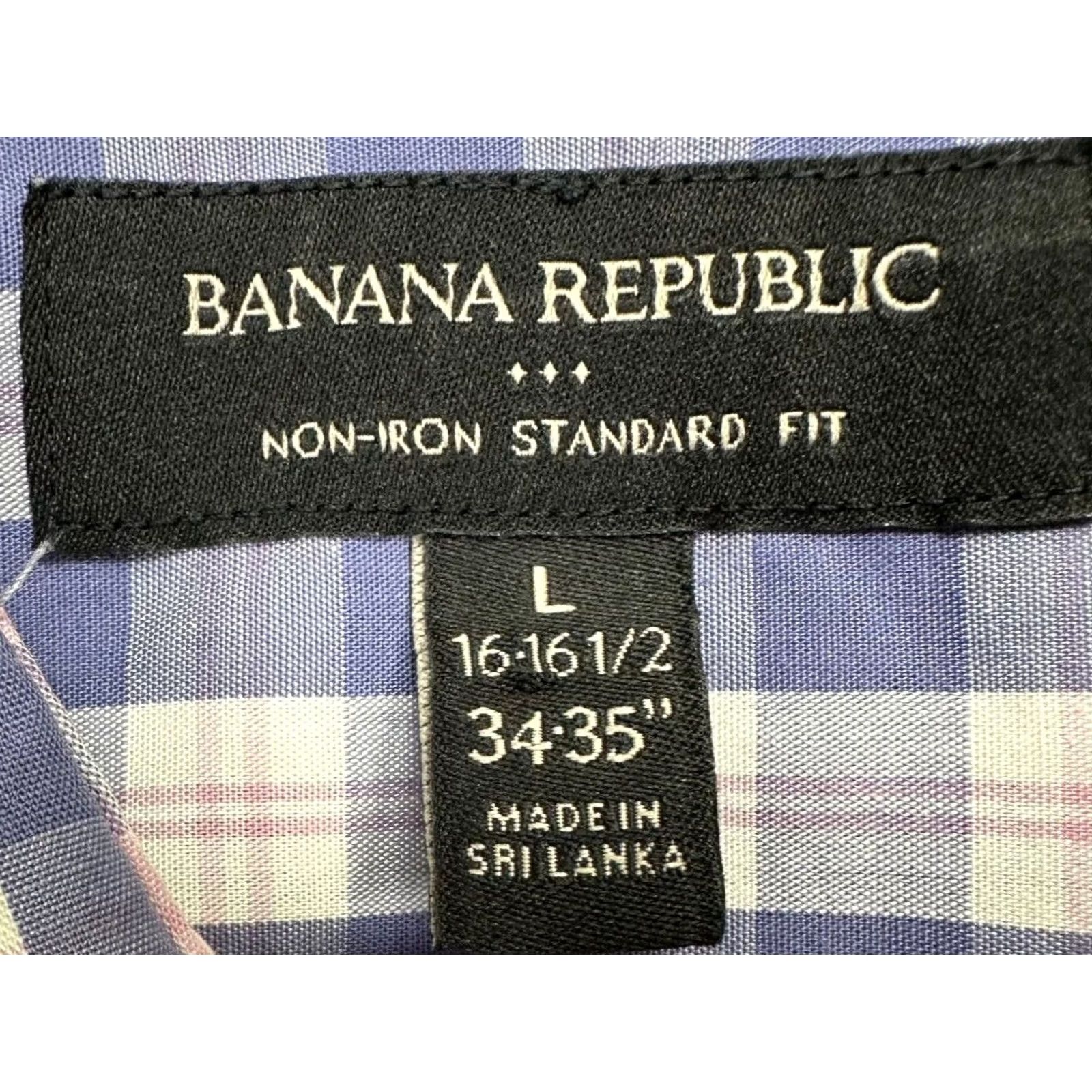 Banana Republic Banana Republic Shirt Adult Large 16-16.5 34-35 Purple Plaid Dress Button Up Men Size 42R - 6 Thumbnail