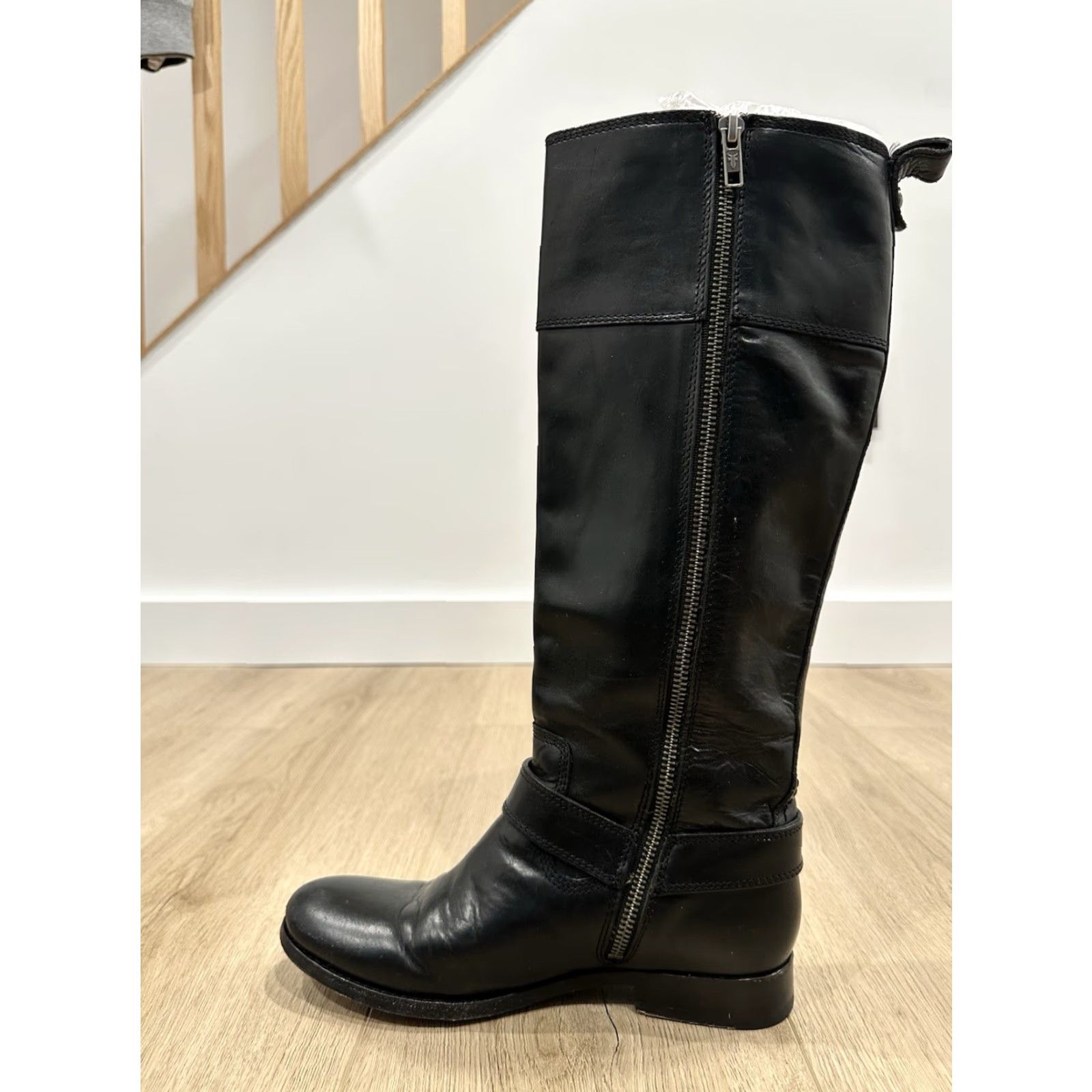 Frye Frye Melissa Harness Leather Riding Boots Size 6 B Black Woman Shoe Size US 6 / IT 36 - 6 Thumbnail