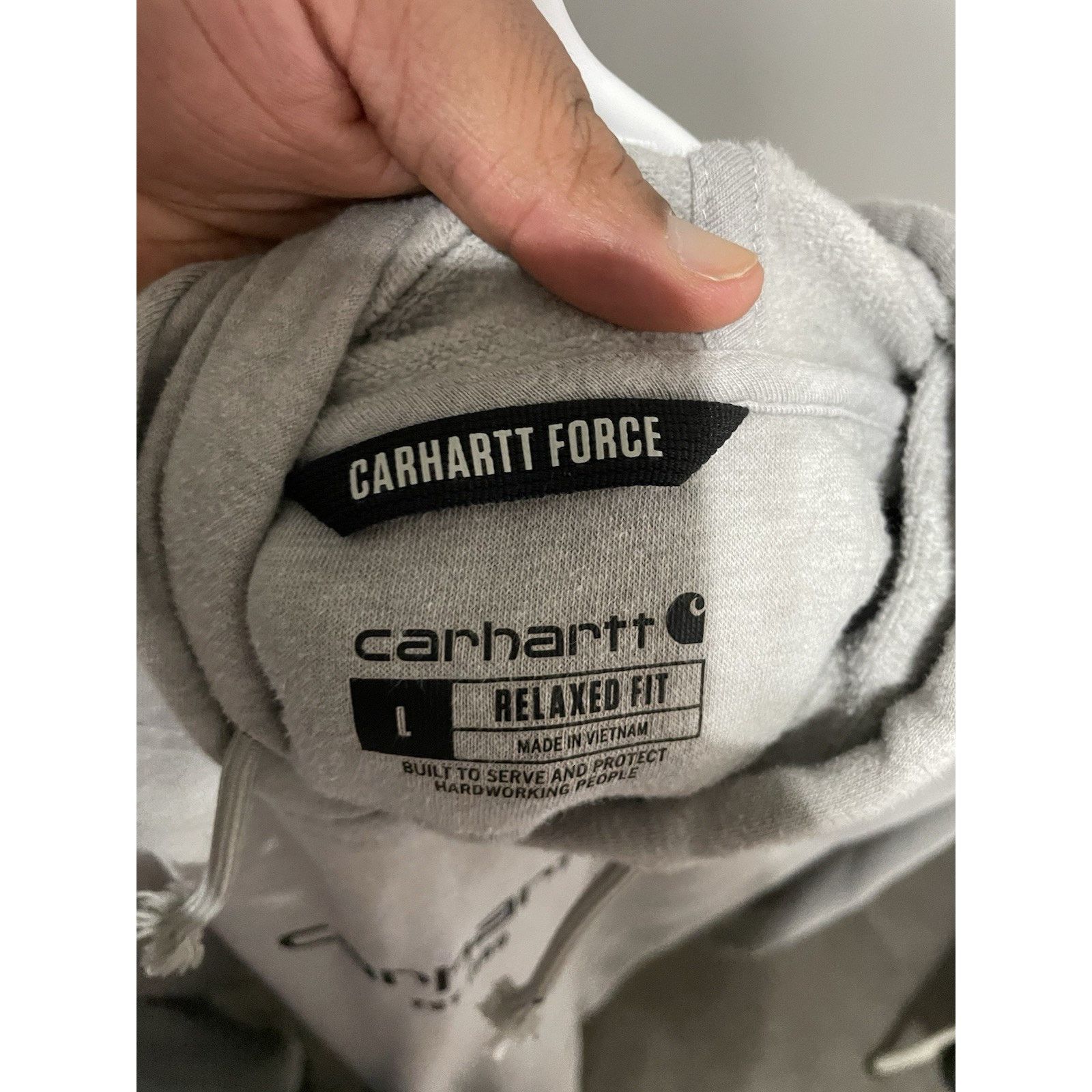 Carhartt Size L-Carhartt Force Hoodie Grey Relaxed Fit Workwear Size US L / EU 52-54 / 3 - 3 Thumbnail