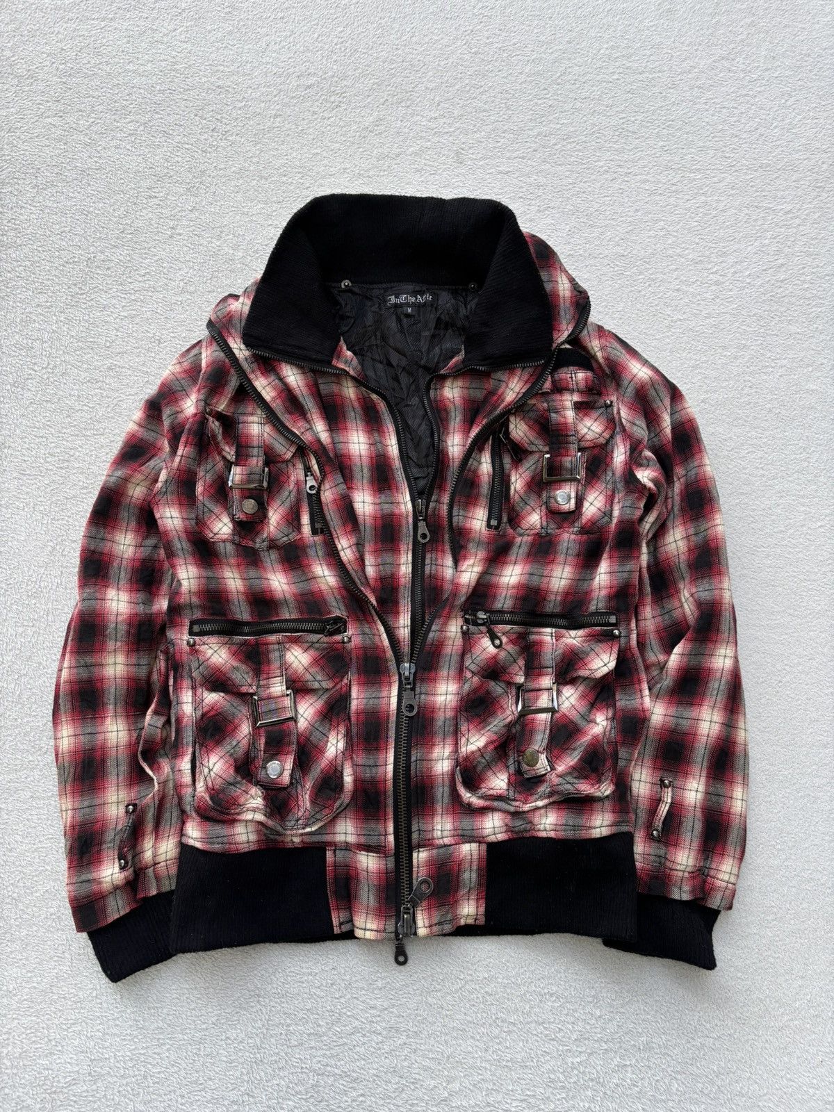 In The Attic 00s In the Attic Plaid Double Layer Pocket Detailing Jacket Size US S / EU 44-46 / 1 - 1 Thumbnail