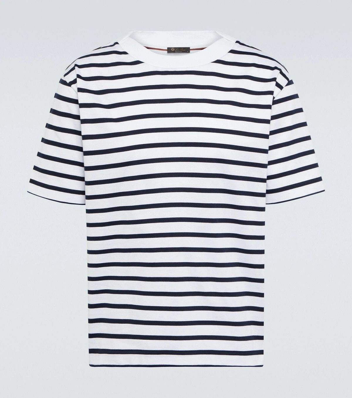 Loro Piana o1srvl11e0625 FAM7823 Rio Short Sleeve T-Shirt in White/Blue Size US L / EU 52-54 / 3 - 1 Thumbnail