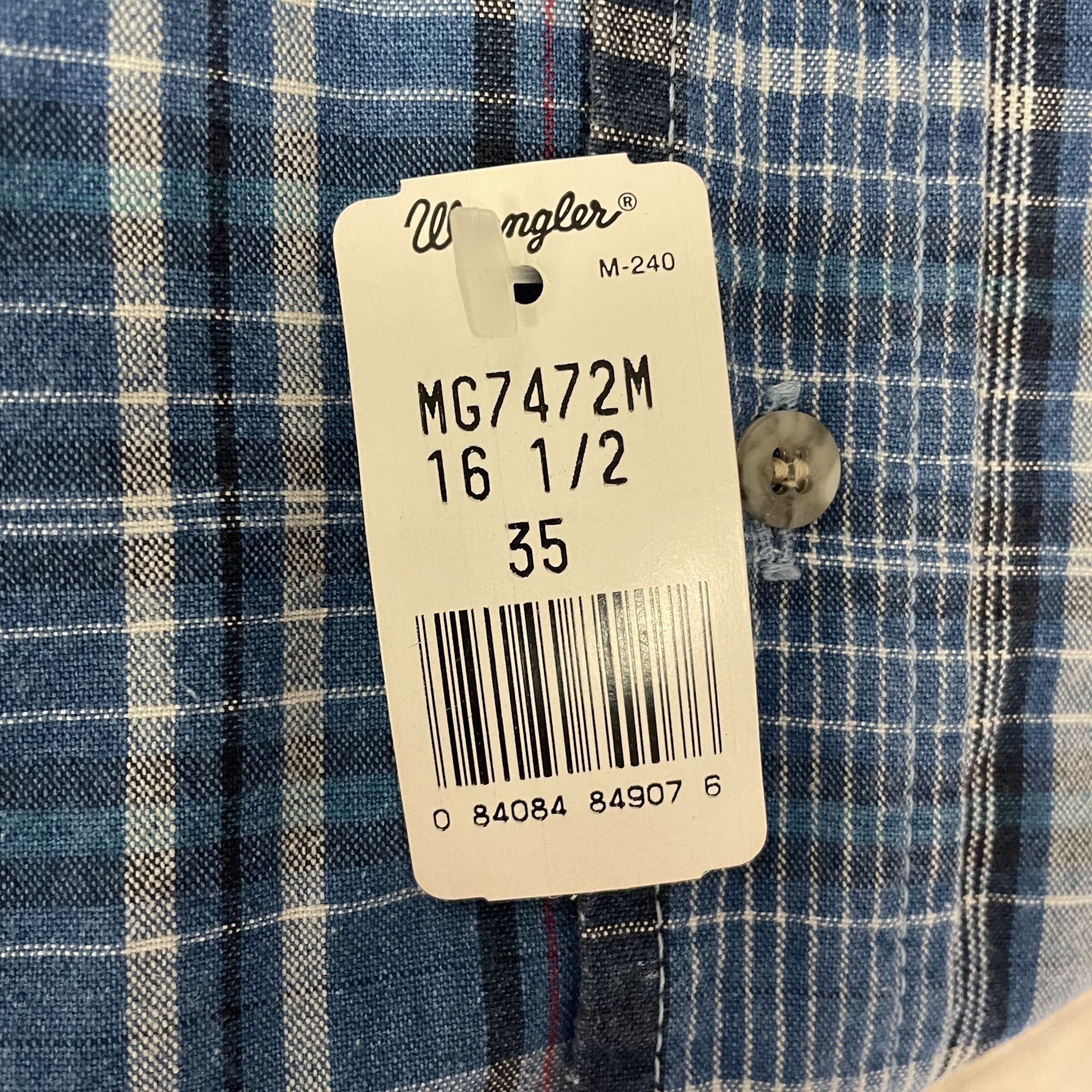 Wrangler NOS New Vtg Wrangler Blue Check Color Block RODEO Shirt Size US L / EU 52-54 / 3 - 5 Thumbnail