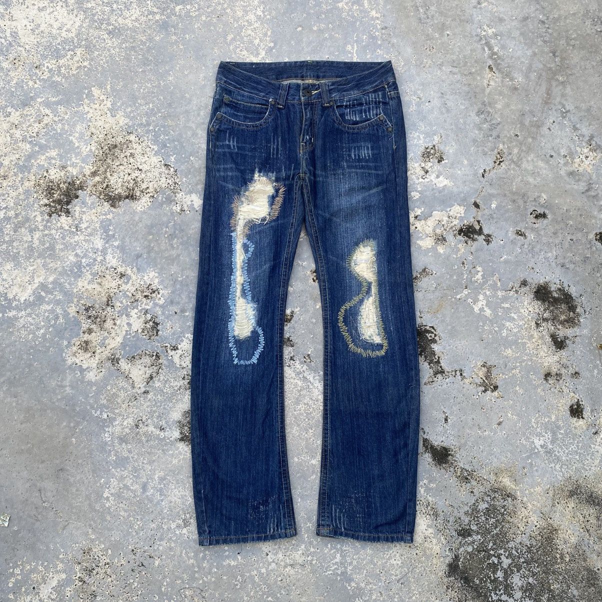Replay REPLAY ripped patchwork jeans curve legs Size US 32 / EU 48 - 1 Thumbnail