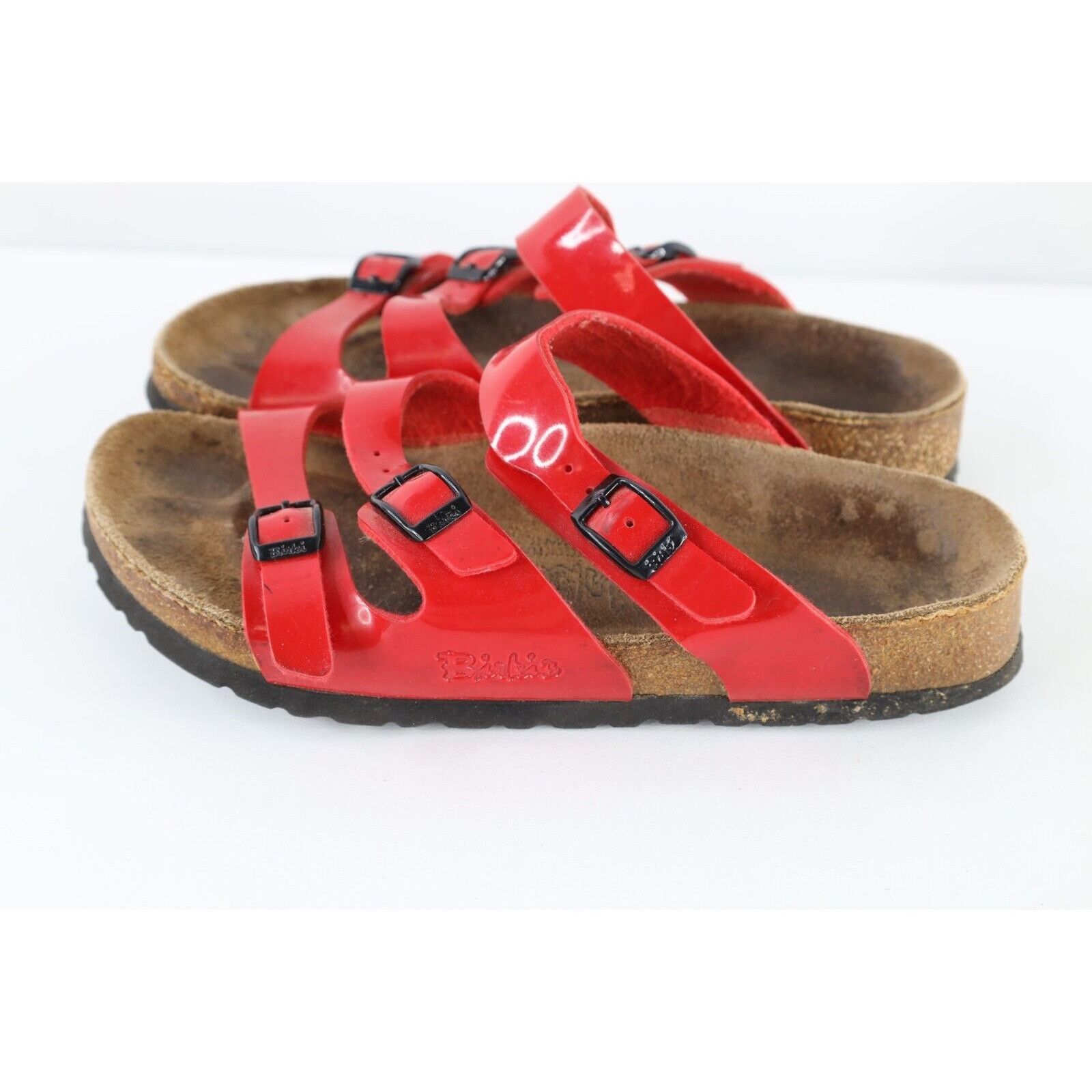 Birkenstock × Vintage Vintage Birkenstock Distressed Patent Leather Buckle Sandals Size US 6 / IT 36 - 4 Thumbnail