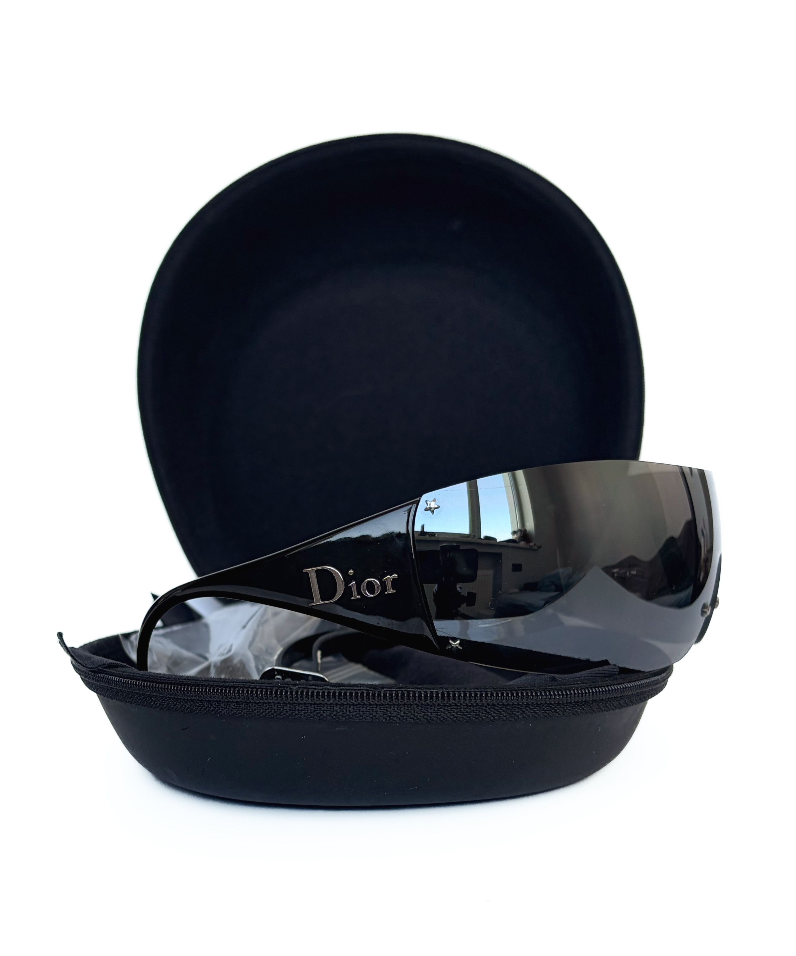 Dior 🔴 DIOR Sunglasses Ski 5 Black Shield Mask Wrap GALLIANO Size ONE SIZE - 1 Thumbnail