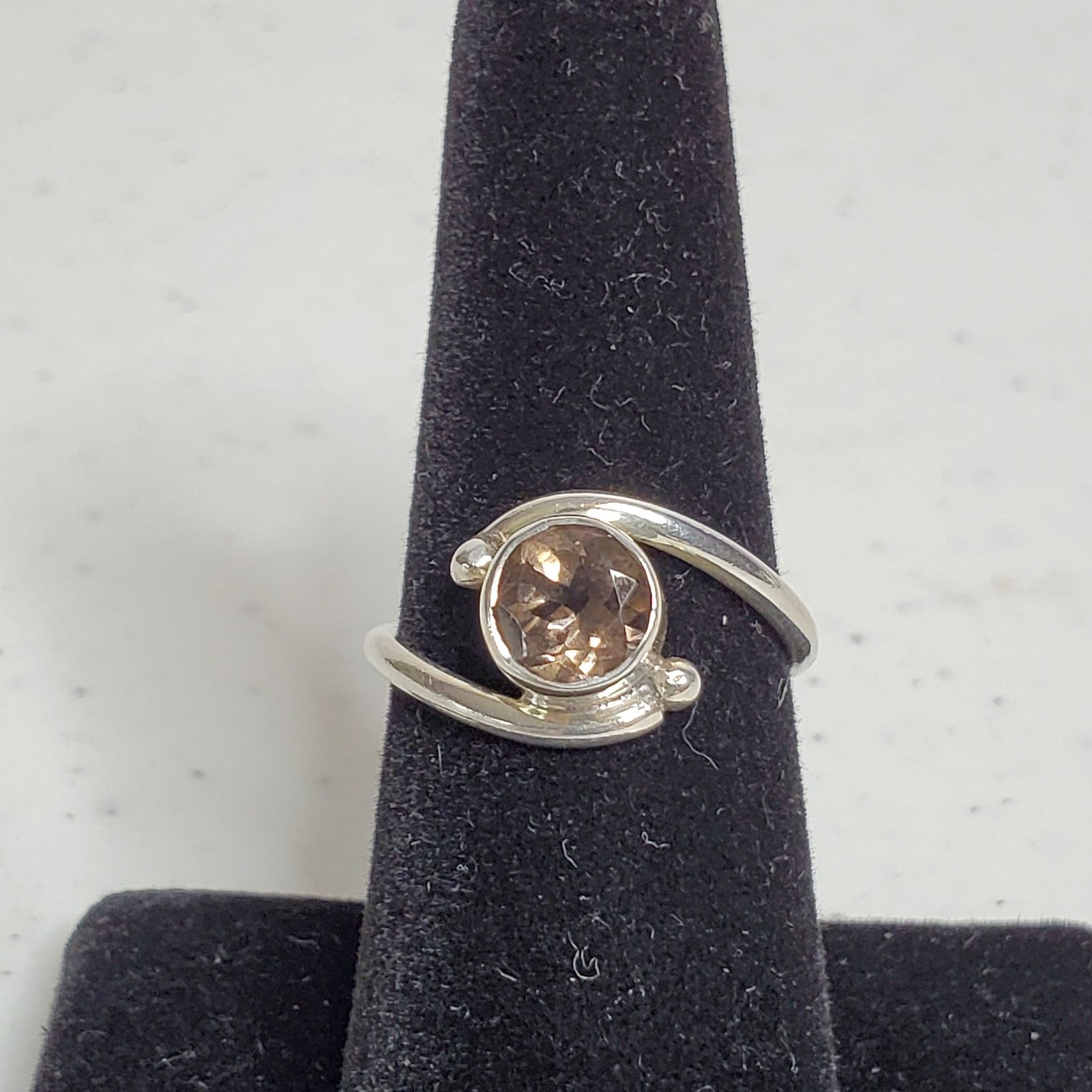Sterling Silver Unbranded .925 Sterling Silver Smoky Quartz Art Deco Ring Size ONE SIZE - 8 Thumbnail