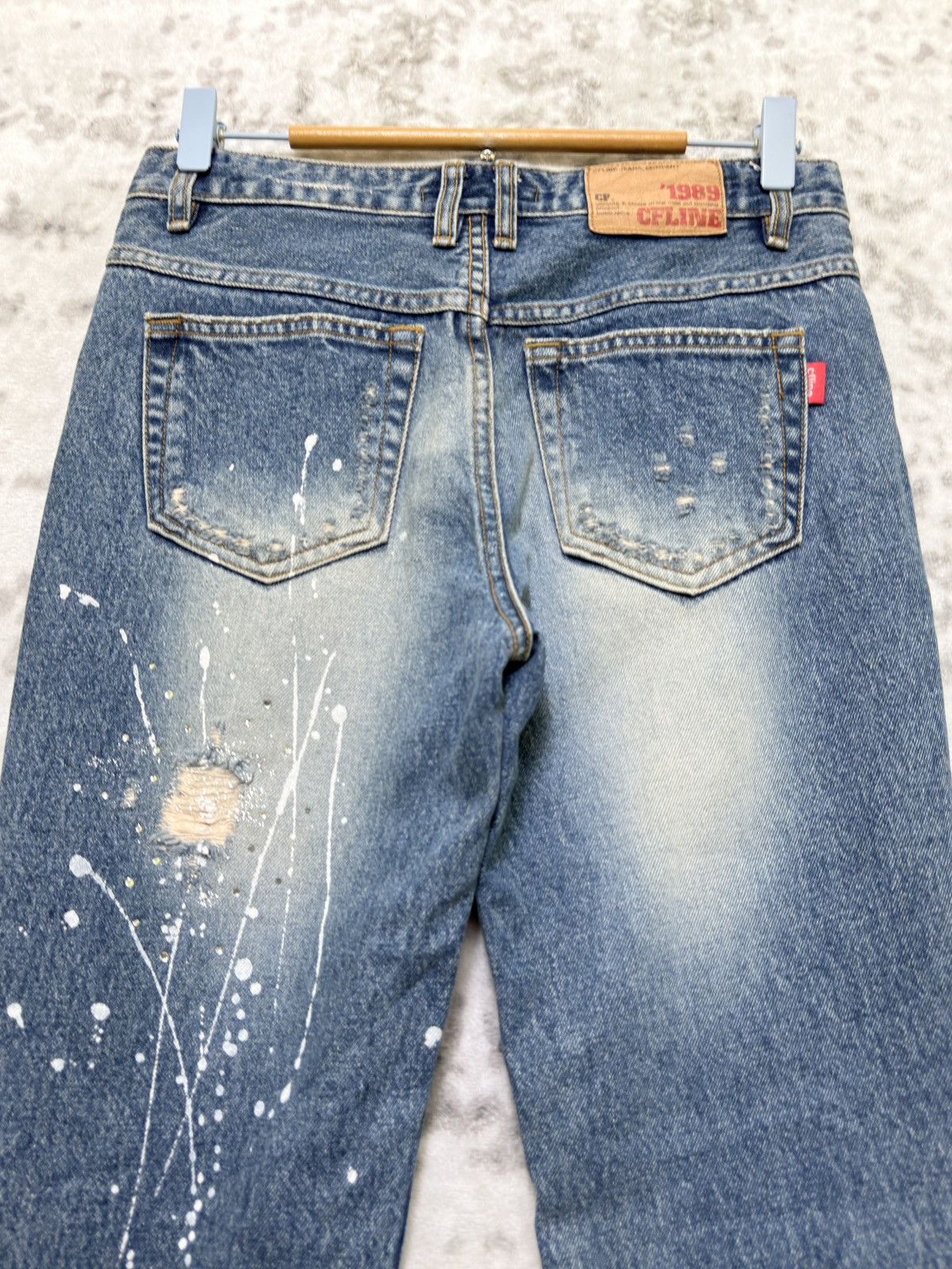 Hysteric Glamour Flared CFLINE Paint Splash Glitter Distress Low Rise Denim Size US 27 - 9 Thumbnail