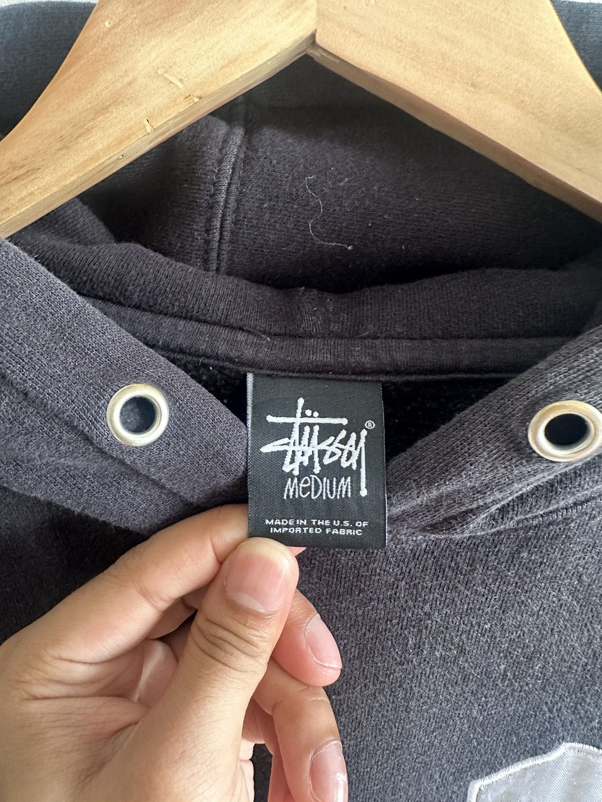 Stussy × Vintage Vintage Stussy Spellout Sleeve Pullover Hoodie Rare Size US M / EU 48-50 / 2 - 3 Thumbnail