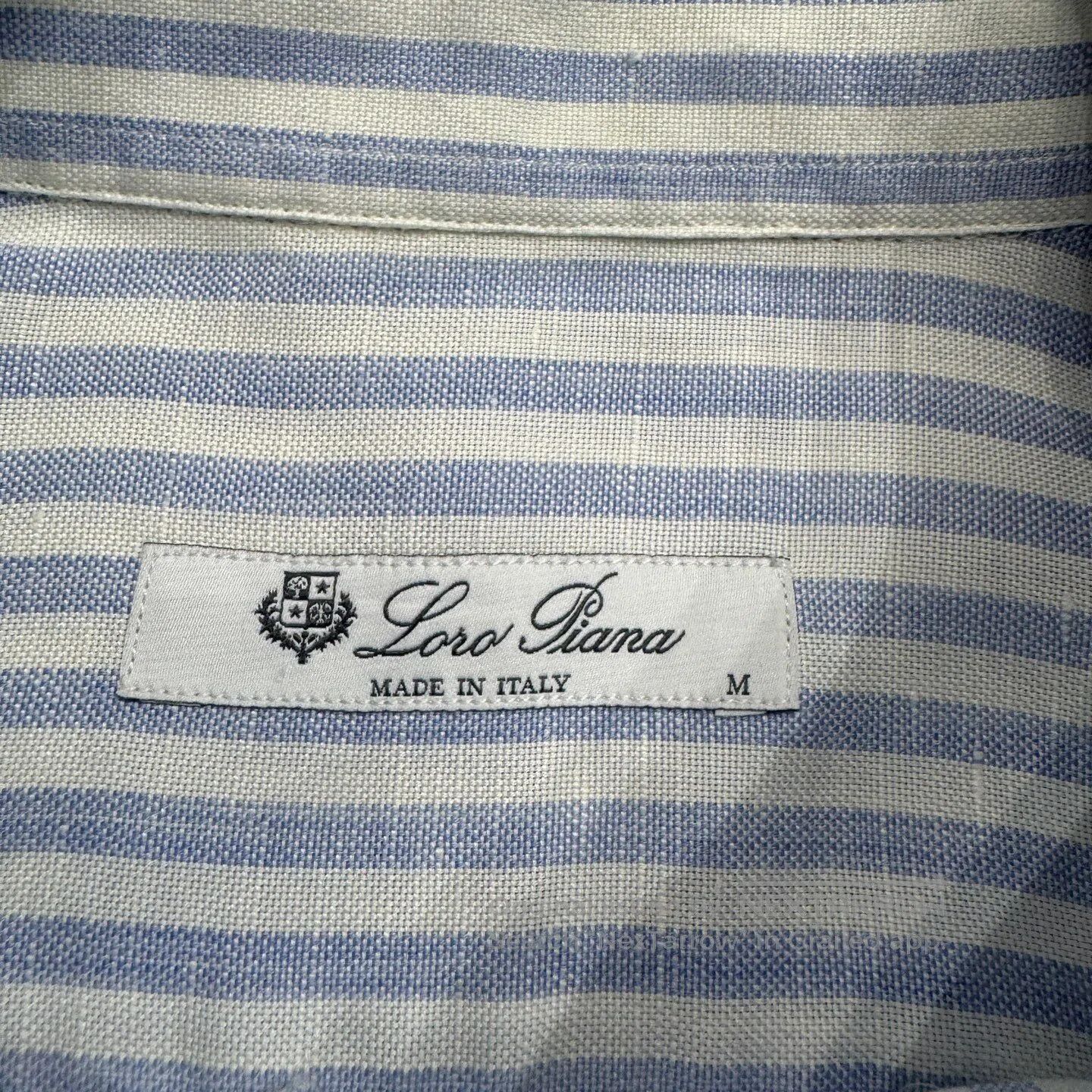 Loro Piana LORO PIANA Striped linen shirt| Size US M / EU 48-50 / 2 - 3 Thumbnail