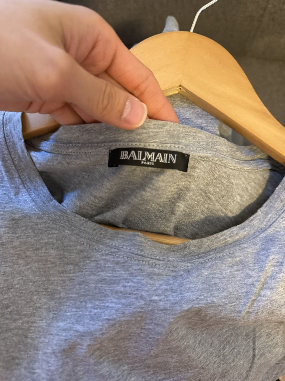 Balmain Balmain distressed t shirt size L grey Size US L / EU 52-54 / 3 - 3 Thumbnail