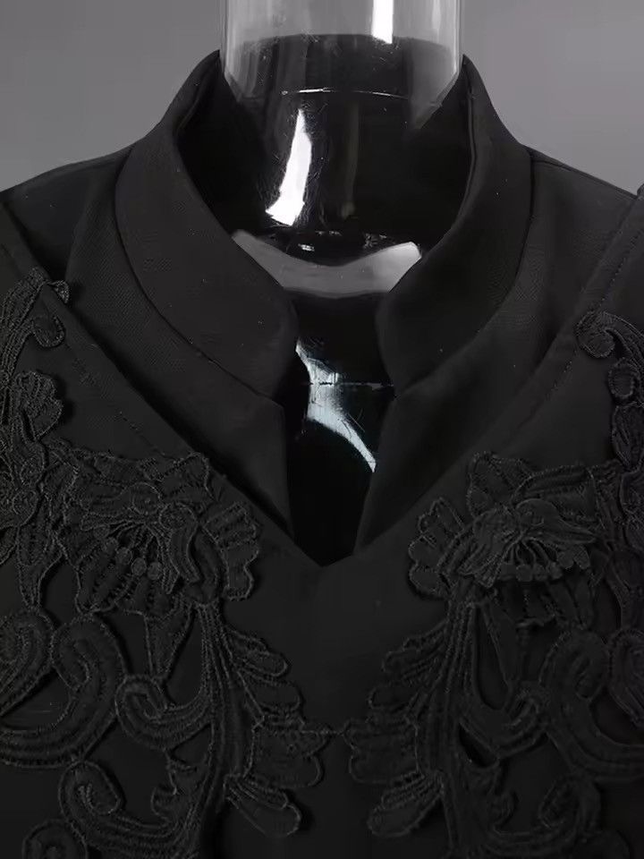 Japanese Brand Japanese Designer Patchwork V Collar Blazer Jacket Size US L / EU 52-54 / 3 - 8 Thumbnail