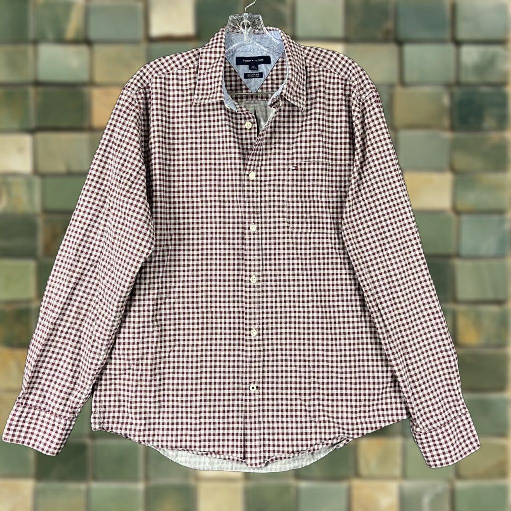 Tommy Hilfiger VINTAGE Tommy Hilfiger Shirt Adult Men L Red Plaid Long Sleeve Button-Up Mens L Size US L / EU 52-54 / 3 - 1 Thumbnail