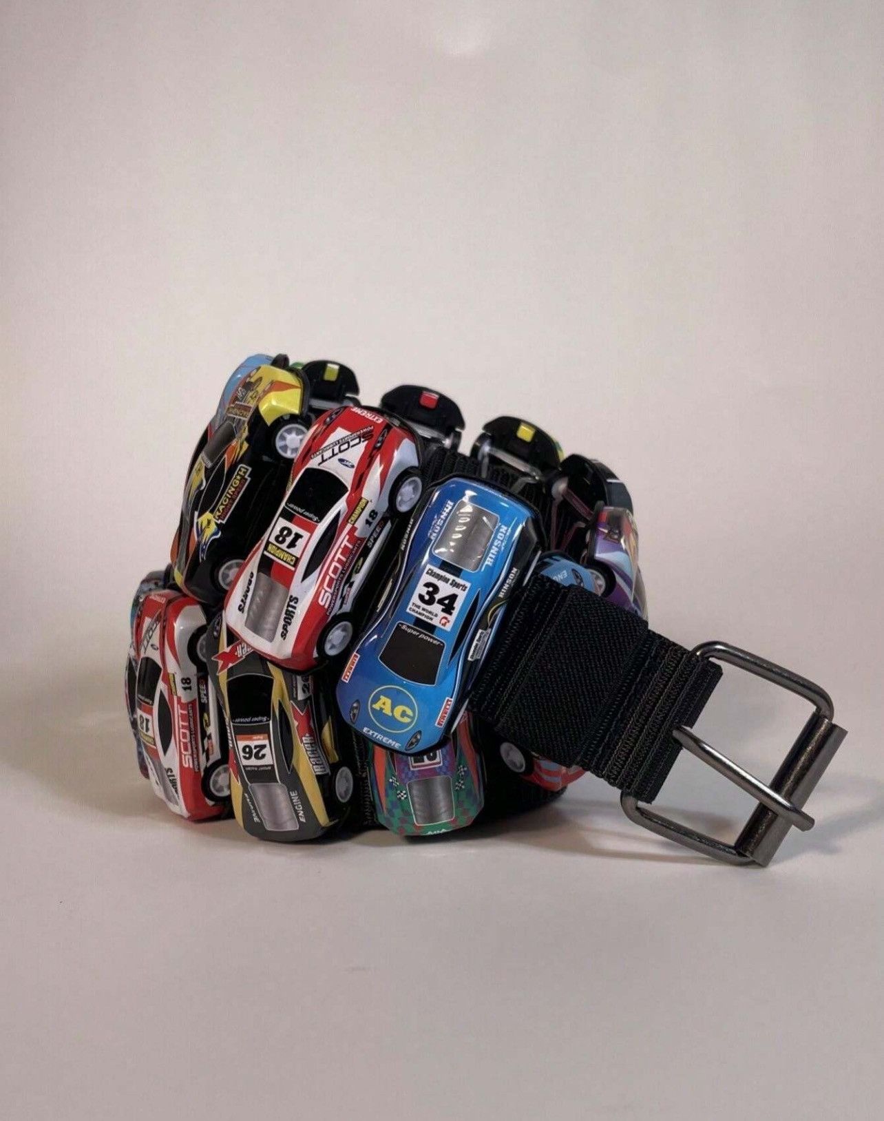 Vintage HANDMADE MINI RACE CAR SHAPED BELT Size ONE SIZE - 8 Thumbnail