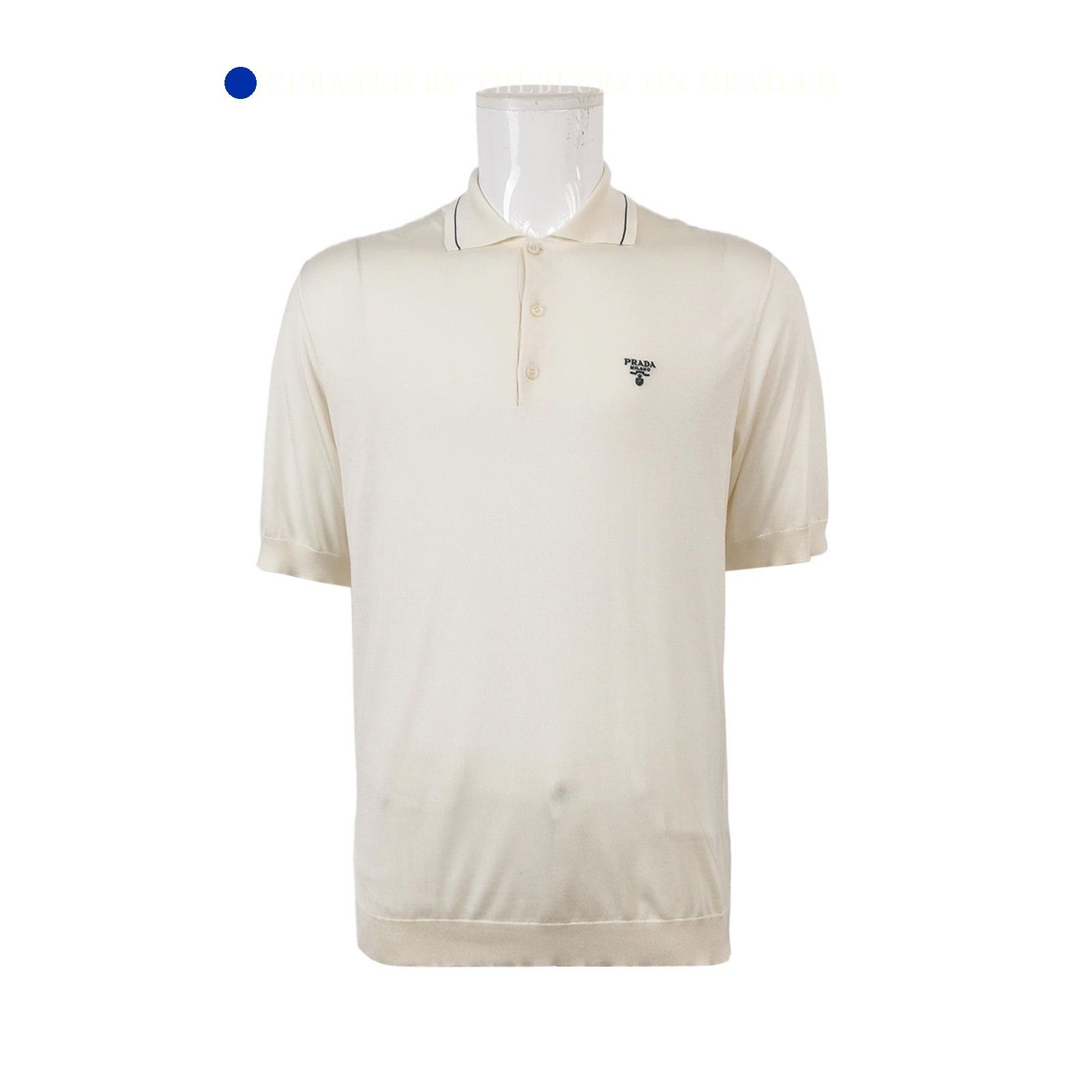 Prada Stylish Knit Polo Shirt in Beige Size US M / EU 48-50 / 2 - 1 Thumbnail