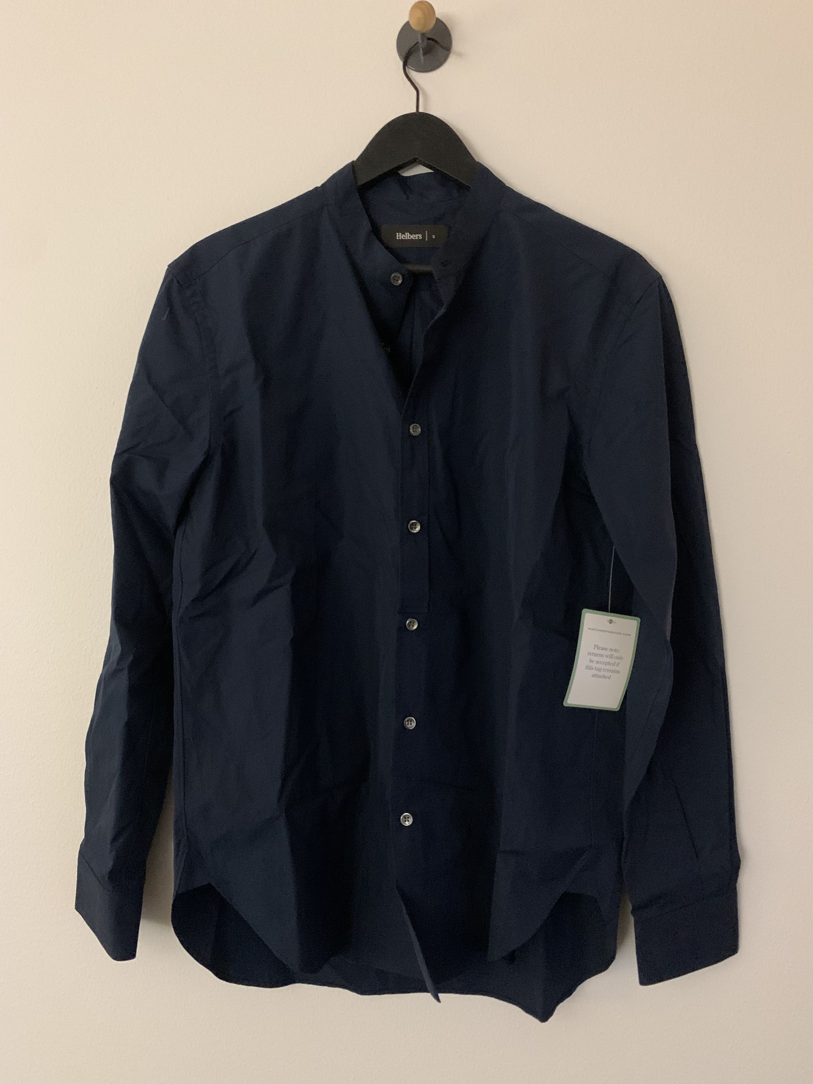Helbers Helbers Band-collar cotton-poplin shirt Size US S / EU 44-46 / 1 - 1 Thumbnail