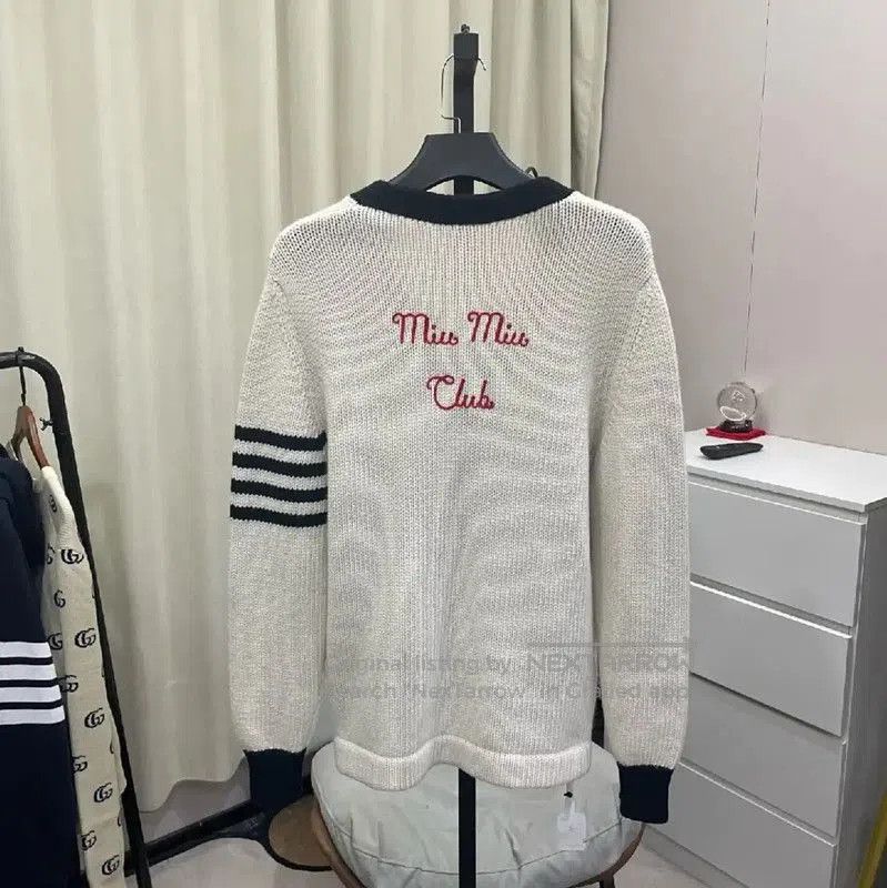 Miu Miu Miu Miu White Women's Wool Cardigan . Size L / US 10 / IT 46 - 2 Thumbnail