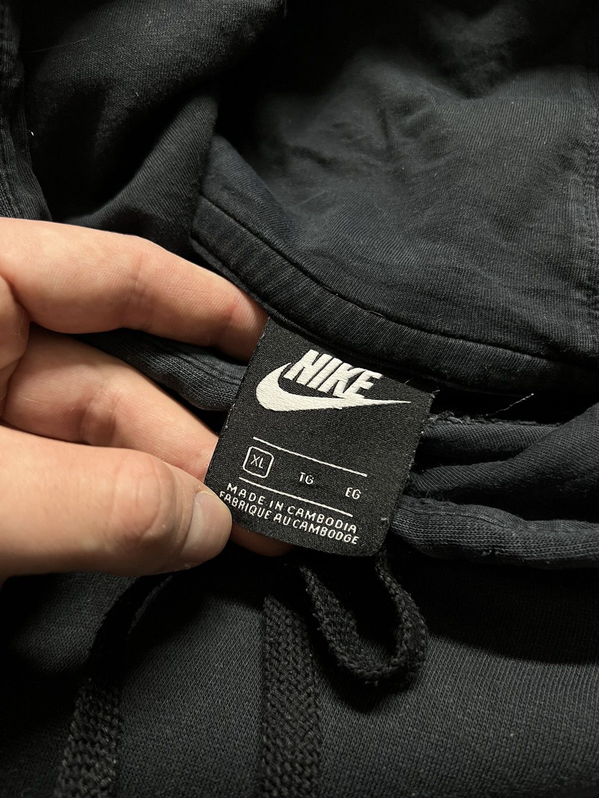 Nike × Vintage Vintage Y2k Nike 🖤 Mini Swoosh Blank Basic Hoodie 00’s Size US XL / EU 56 / 4 - 5 Thumbnail