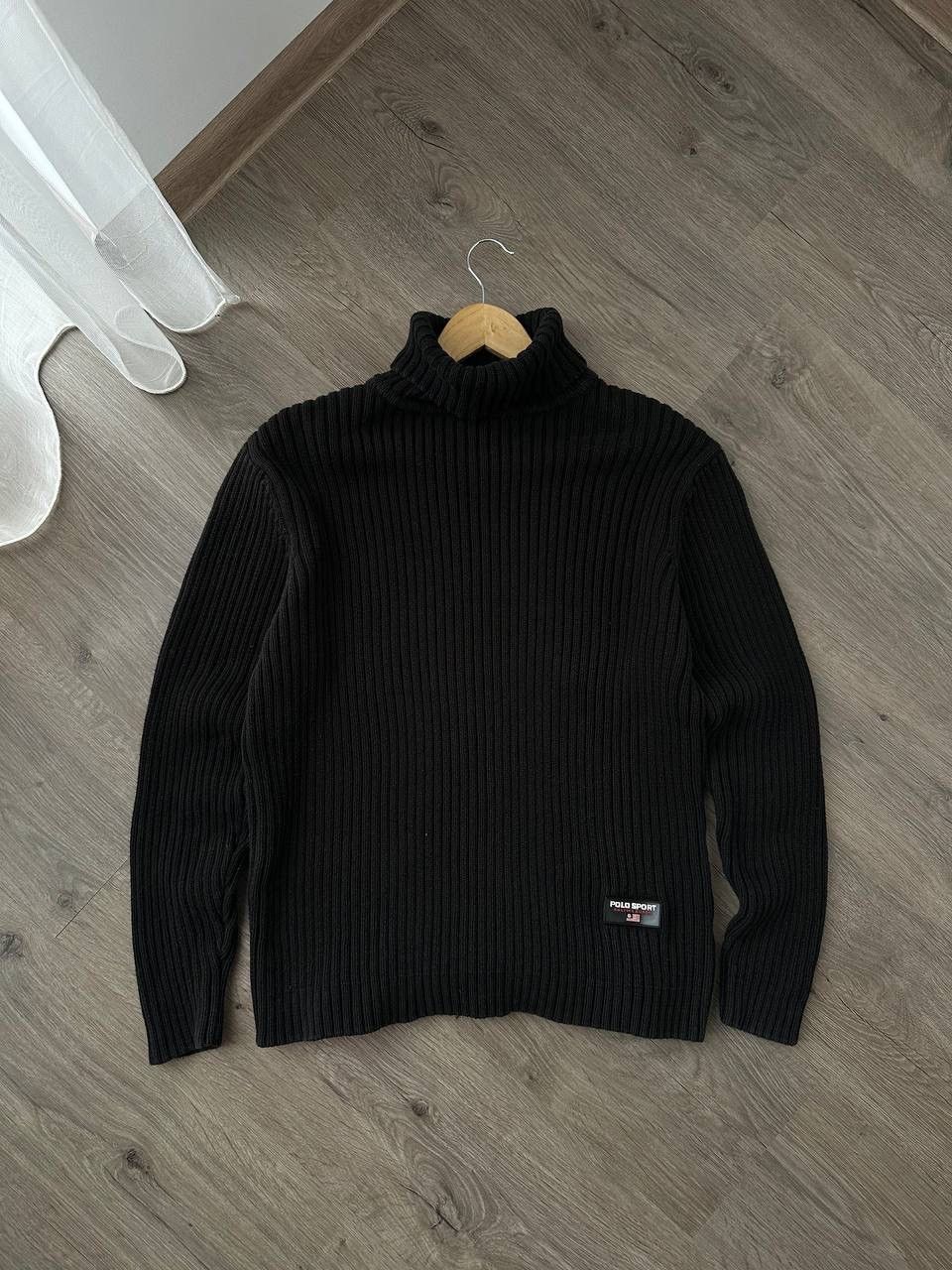 Polo Ralph Lauren × Vintage Vintage Polo Ralph Lauren Ribbed Knit Black Sweater Size US M / EU 48-50 / 2 - 1 Thumbnail