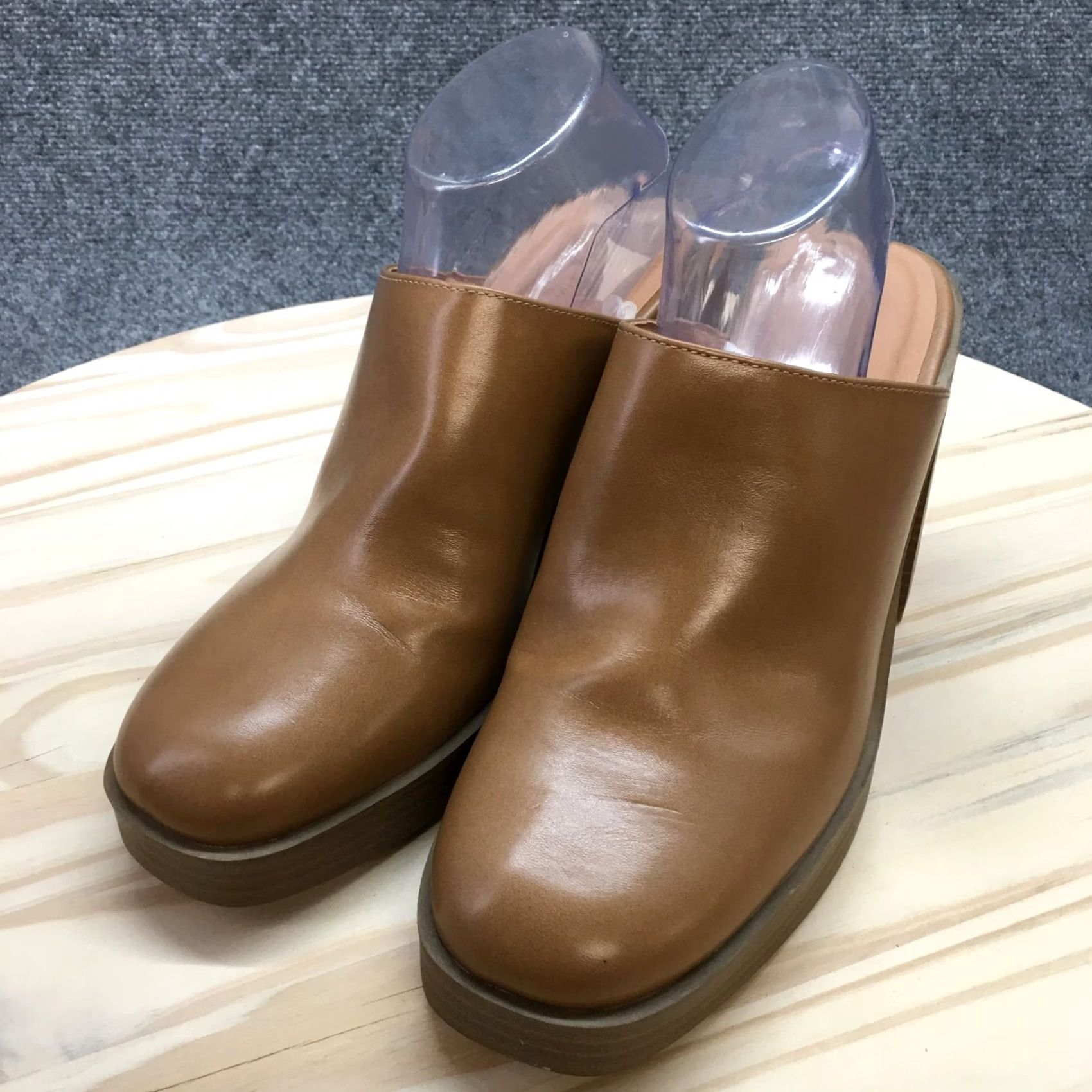 Vintage Universal Thread Tess Womens Mule Brown Faux Leather Slip On Heel 4in 11 USA Size US 11 / IT 41 - 4 Thumbnail