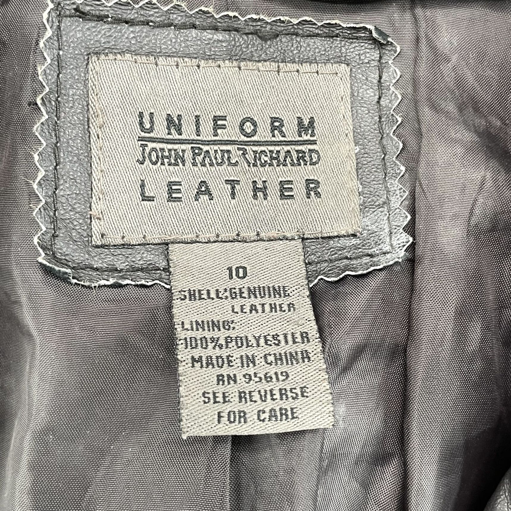 Vintage VINTAGE John Paul Richard Uniform Leather Jacket Womens 10 Brown Blazer 90s Chic Size L / US 10 / IT 46 - 3 Thumbnail