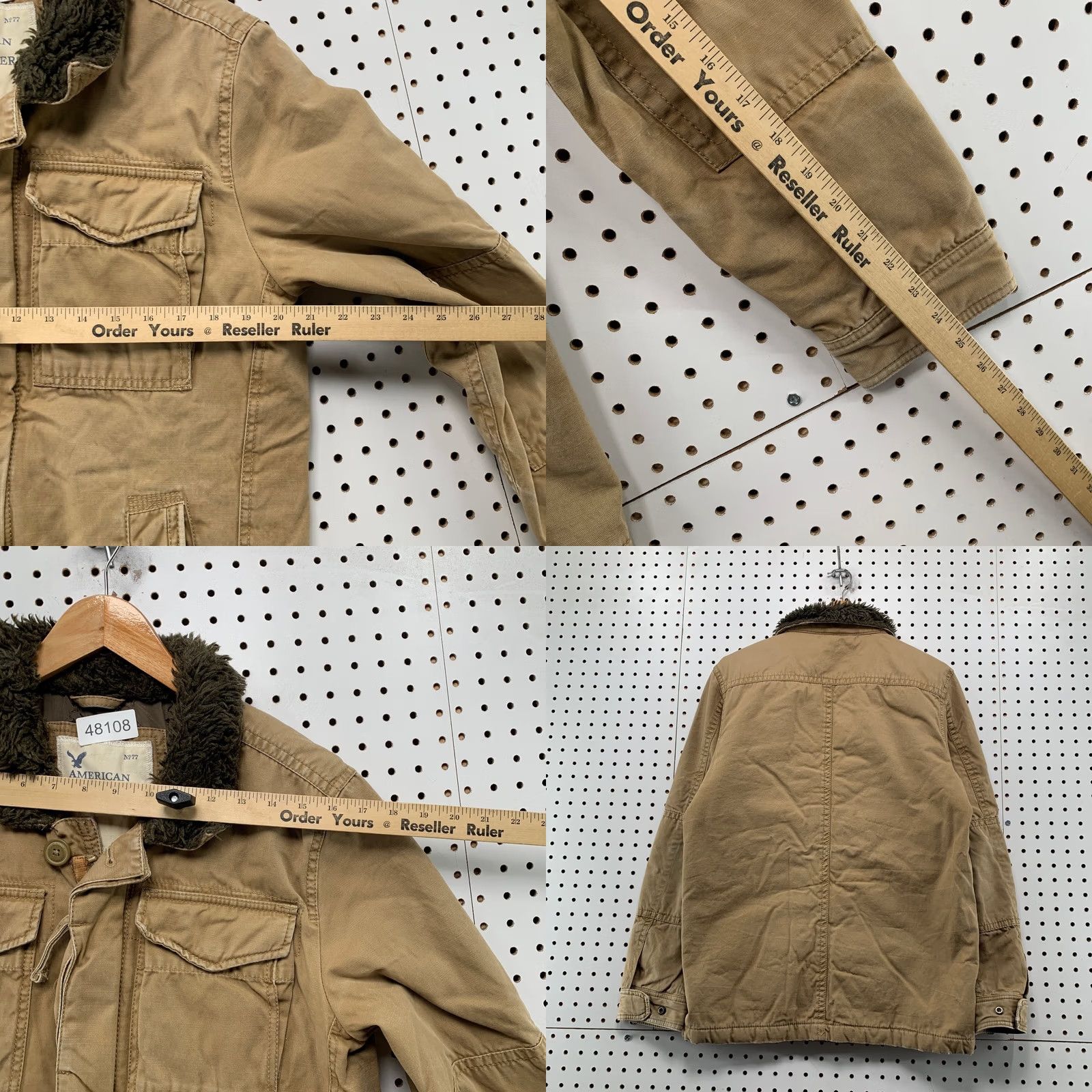 American Eagle Outfitters American Eagle Military Field Jacket Mens S Brown Sherpa Collar Khaki Army Jacket Mens S Brown Size US S / EU 44-46 / 1 - 9 Thumbnail