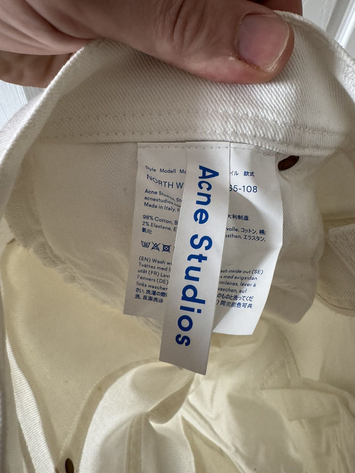 Acne Studios Acne Studios Blå Konst North White Denim Size US 31 - 8 Thumbnail