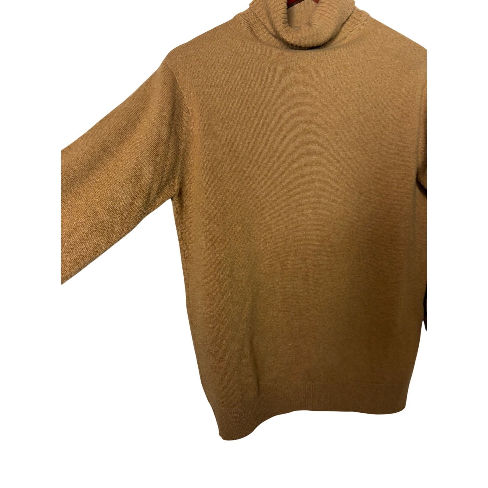 Other Vintage Alan Paine beige tan turtleneck 100% cashmere sweate Size S / US 4 / IT 40 - 4 Thumbnail
