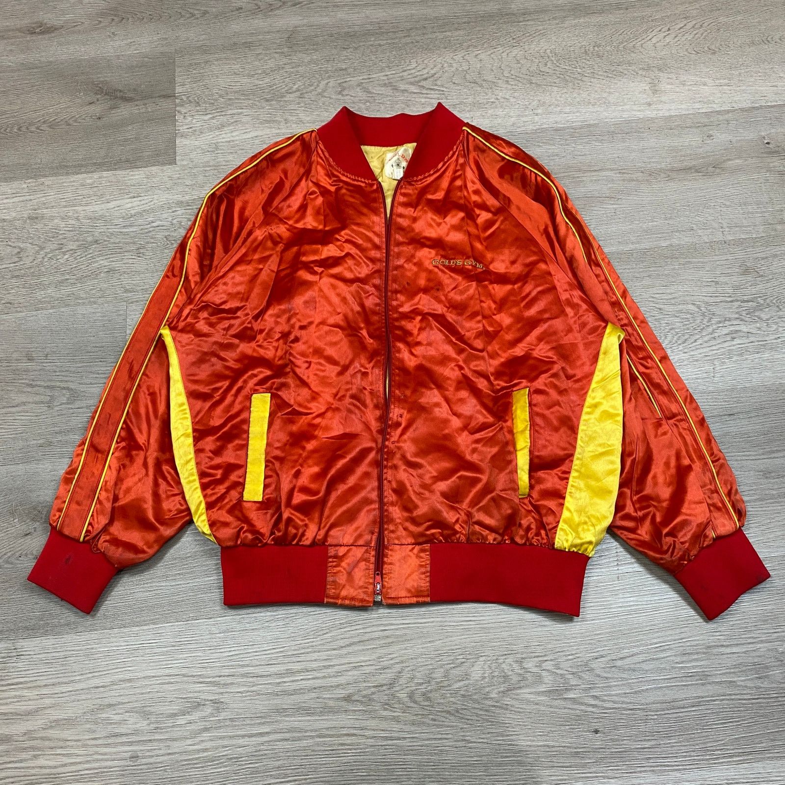 Vintage Rare VTG 70s 80s Golds Gym Satin Bomber 3XL Bodybuilding Size US XXL / EU 58 / 5 - 2 Thumbnail