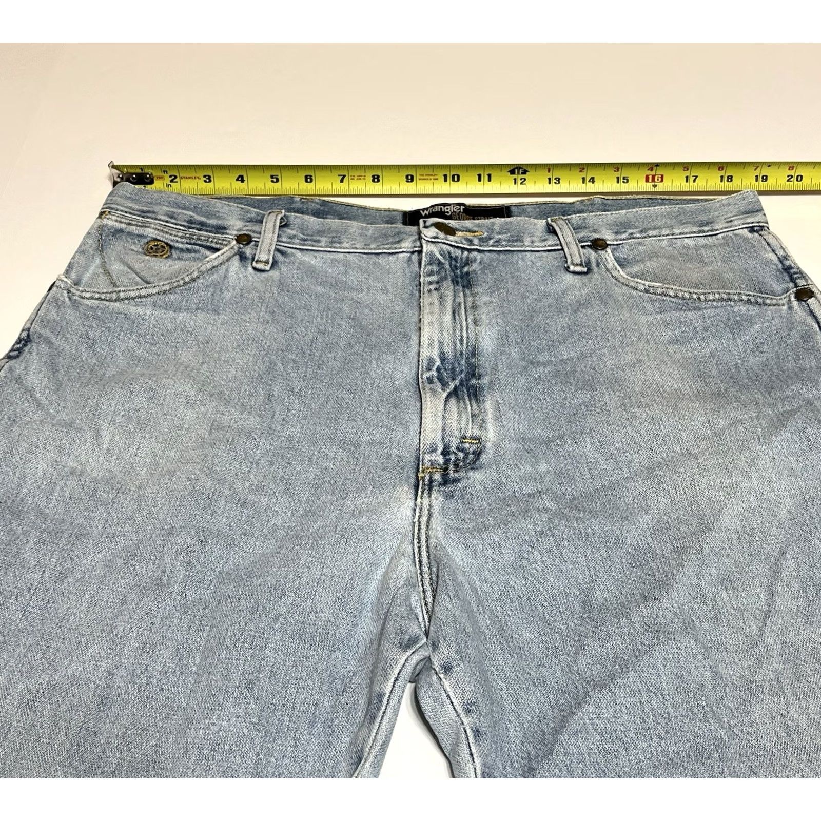 Wrangler Wrangler Jeans Men Tag 38x36 38x35 George Strait Cowboy Cut Western Blue Denim Regular Fit High Rise Wrangler George Strait Collection Mens Jeans Size US 38 / EU 54 - 3 Thumbnail