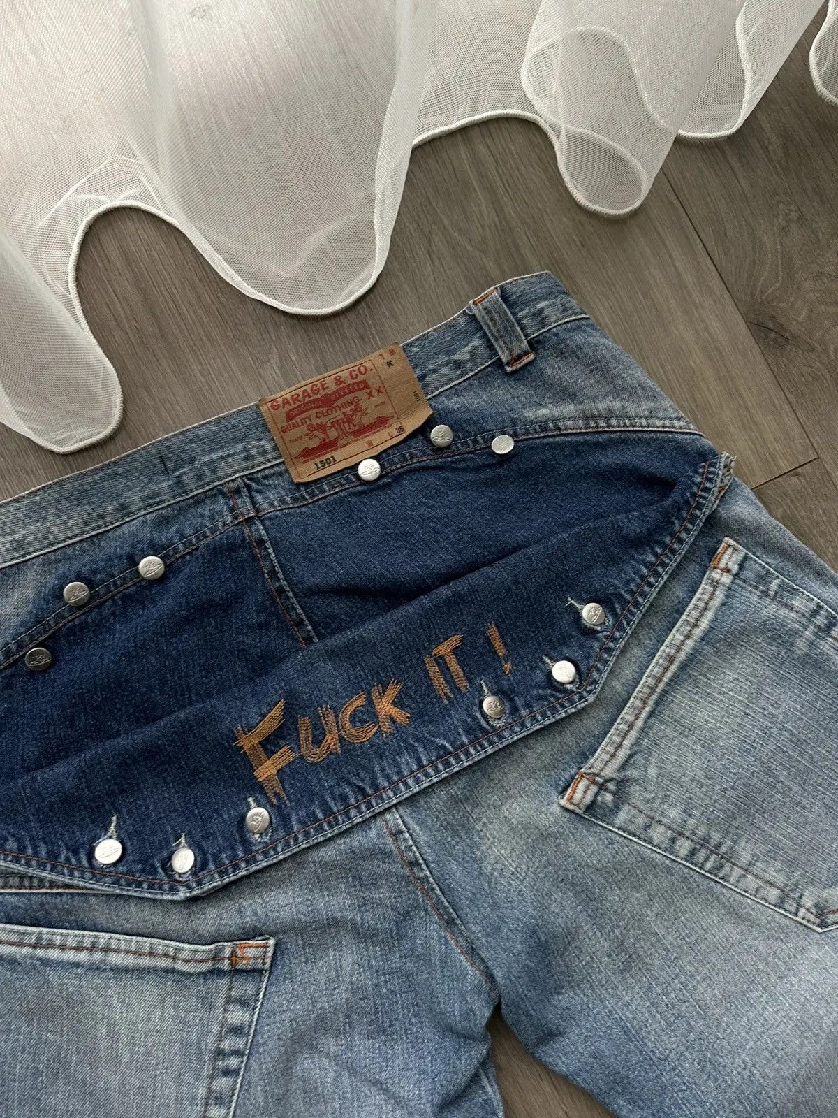 Japanese Brand × Vintage Vintage Progressive Fuck It Denim Wear Cowboy Jeans Pants Size US 34 / EU 50 - 18 Thumbnail