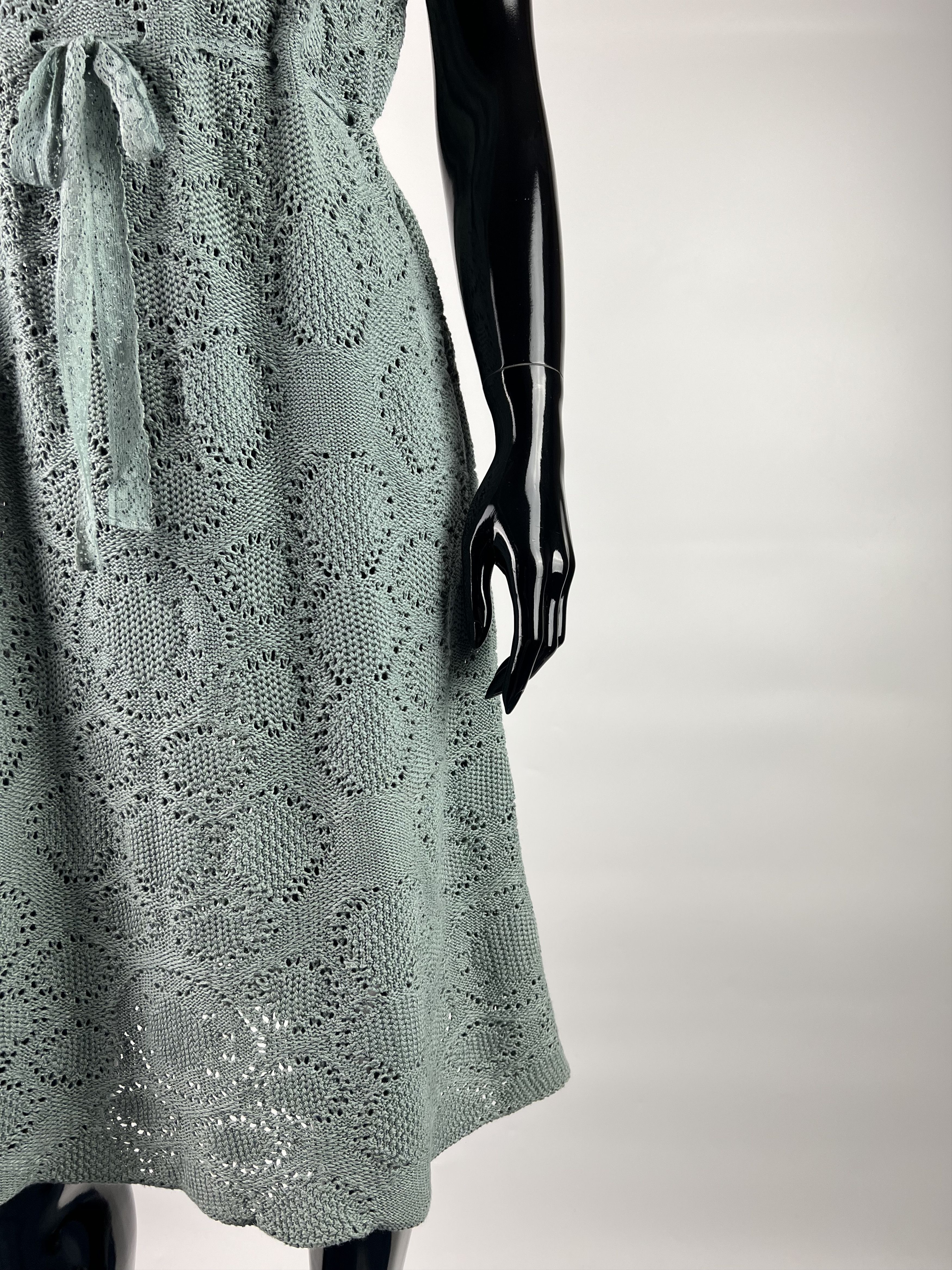 Other Falconeri Mesh Knit Belted Midi Dress Size L Size L / US 10 / IT 46 - 8 Thumbnail