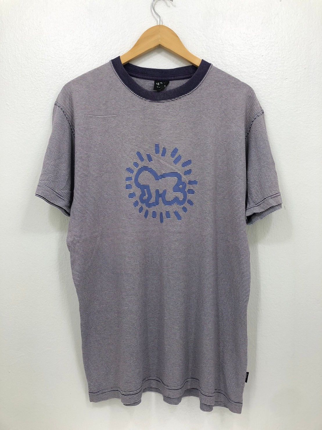 Vintage Keith Haring shirt Stripes Artwork BN