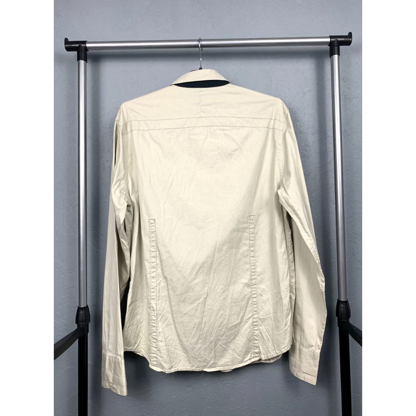 Allsaints VINTAGE AllSaints Shirt Spector Long Sleeve Oxford Mens L Beige Size US L / EU 52-54 / 3 - 7 Thumbnail