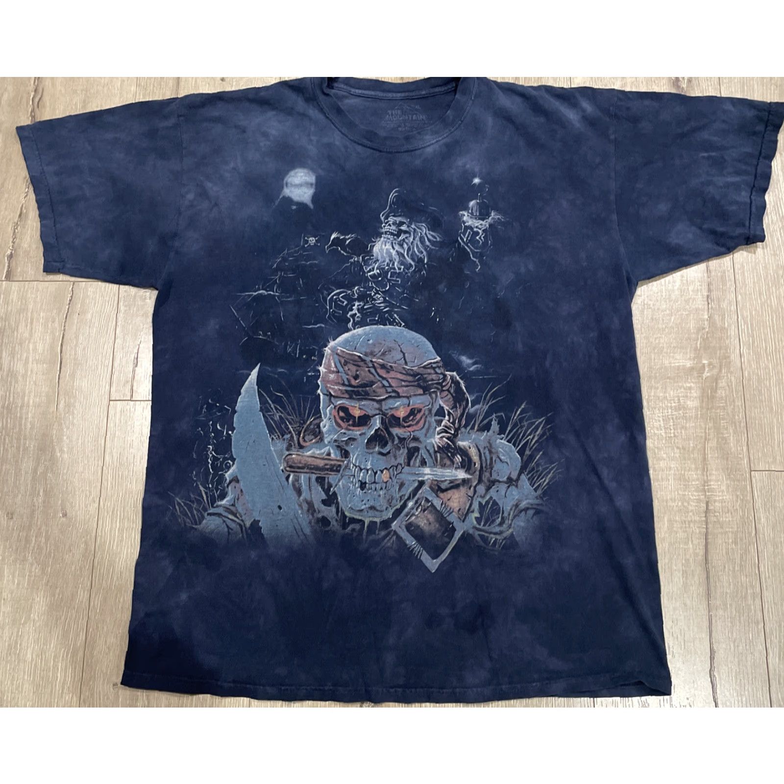 The Mountain VINTAGE The Mountain Graphic Pirate T Shirt XL Blue Skull Ship Tie Dye Tee Juniors? Size US XL / EU 56 / 4 - 4 Thumbnail