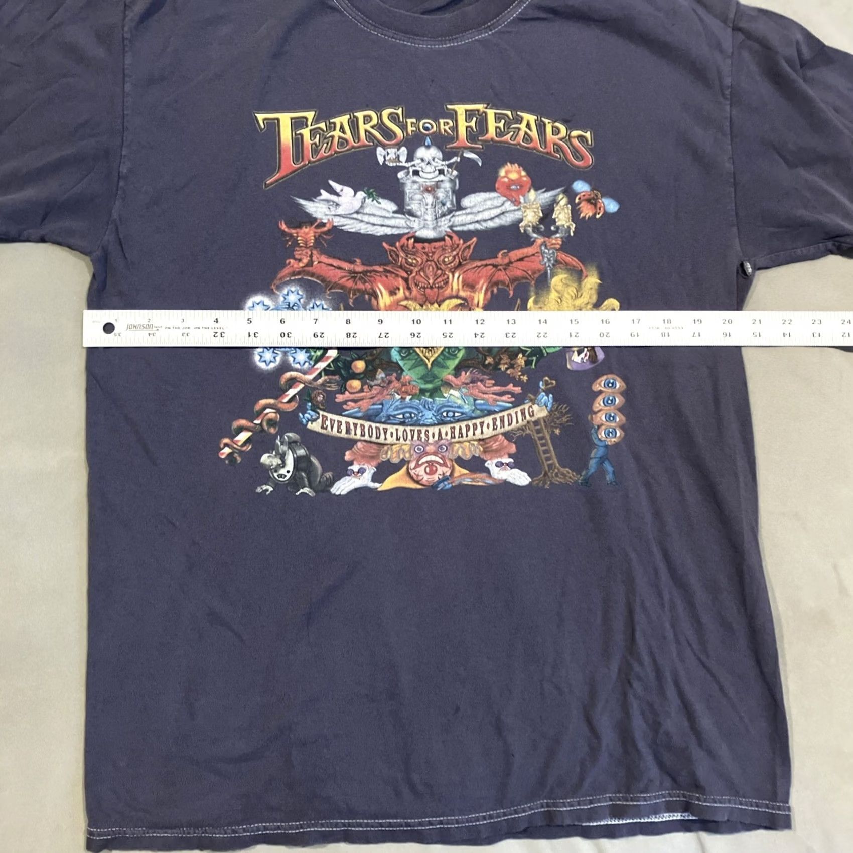 Vintage VINTAGE Giants T-Shirt Mens Short Sleeve Gray L Tears for Fears Everybody Loves A Happy Ending Love 80s Decade Concert Theme Size US L / EU 52-54 / 3 - 6 Thumbnail