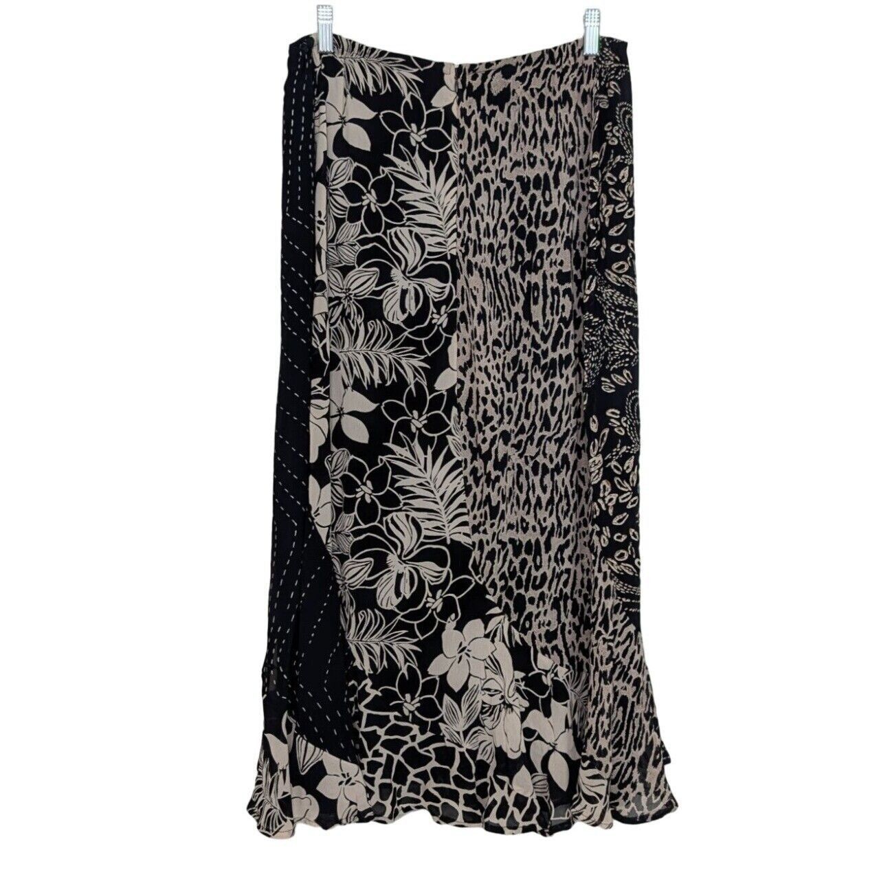 Designer Chicos Design 2 Floral Maxi Skirt Womens Size Medium Black Size 30" / US 8 / IT 44 - 7 Thumbnail