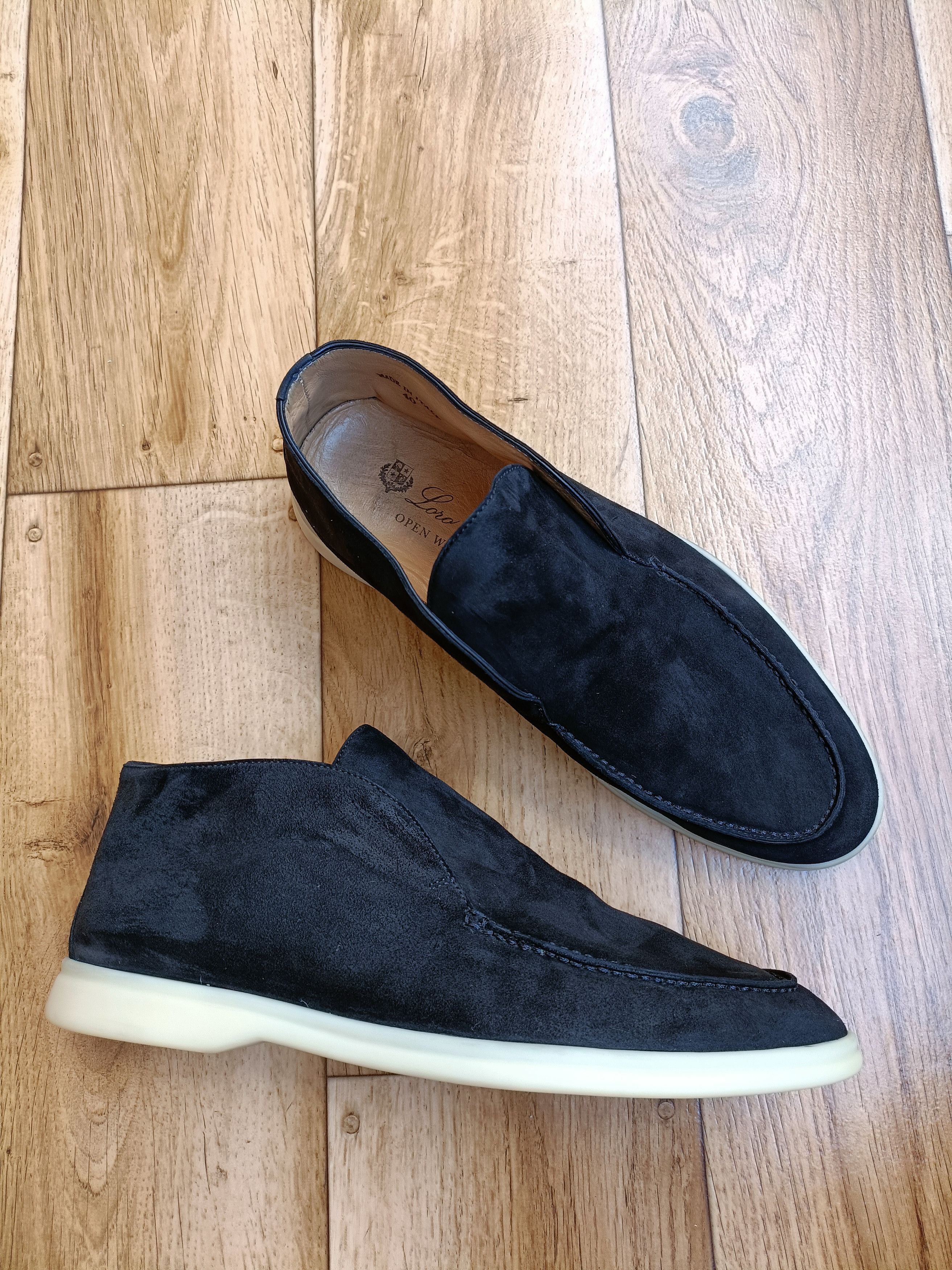 image of Loro Piana Open Walk Suede Boots in Black, Men's (Size 7)